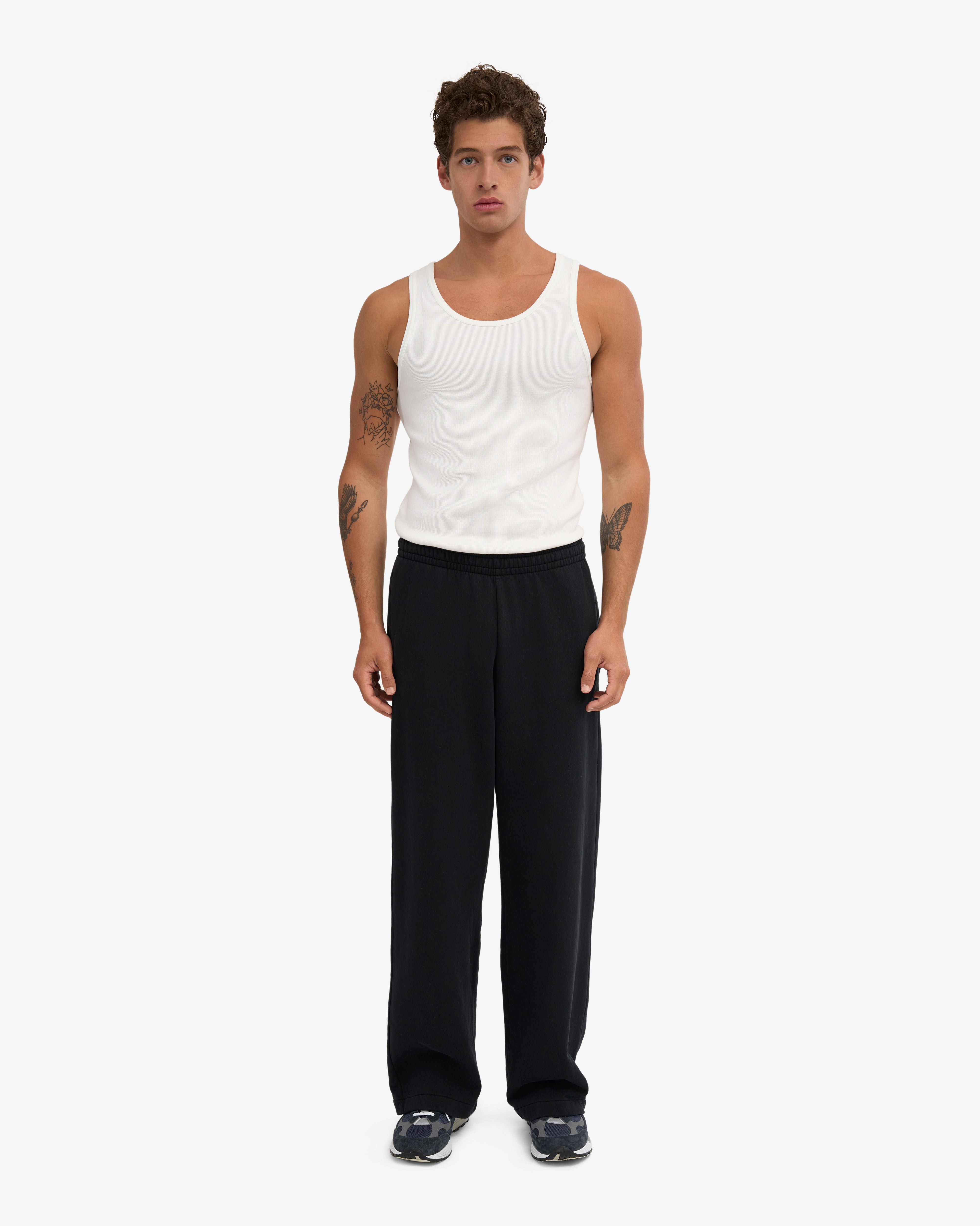 Organic Straight Leg Sweatpants - Deep Black