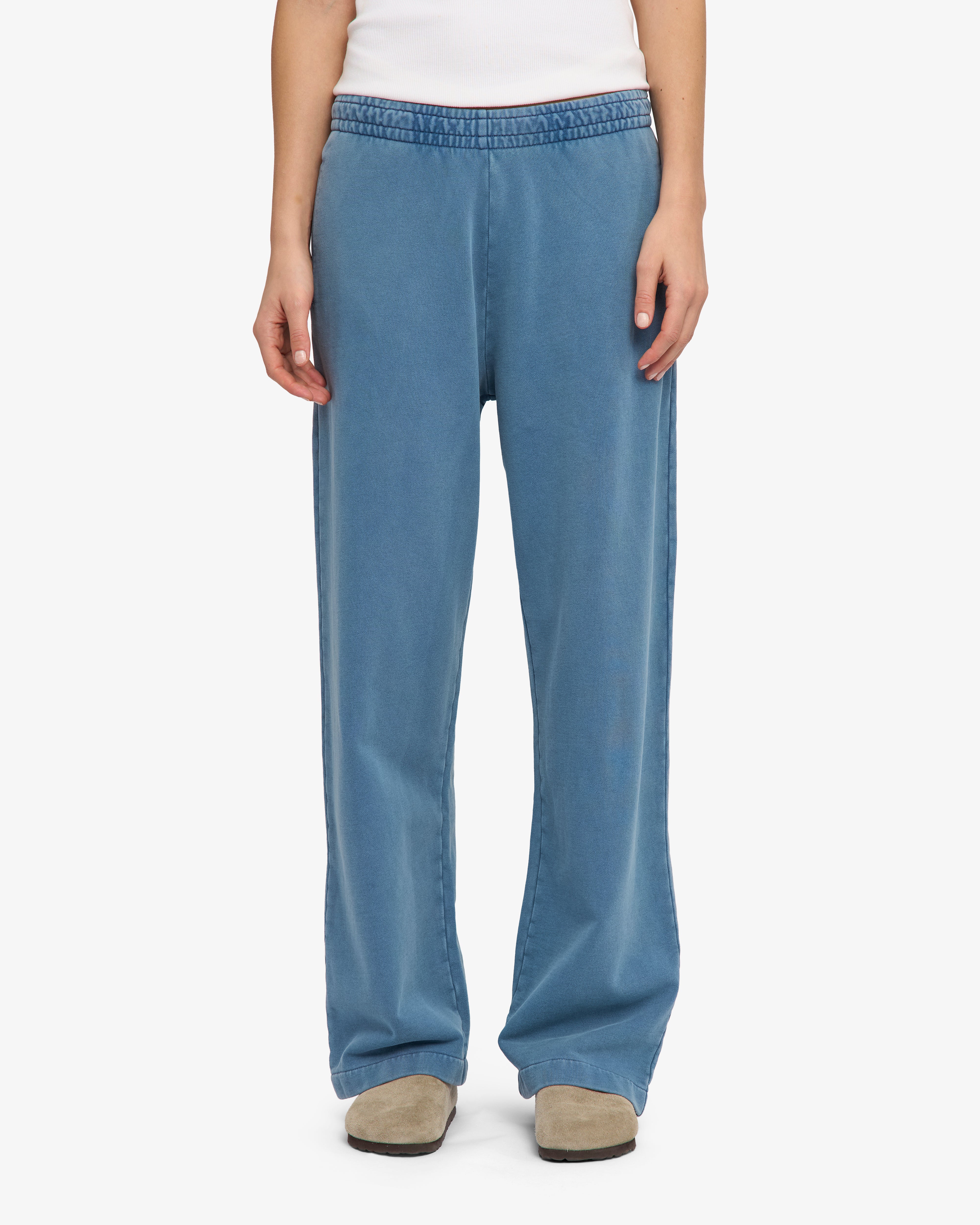 Organic Straight Leg Sweatpants - Faded Indigo