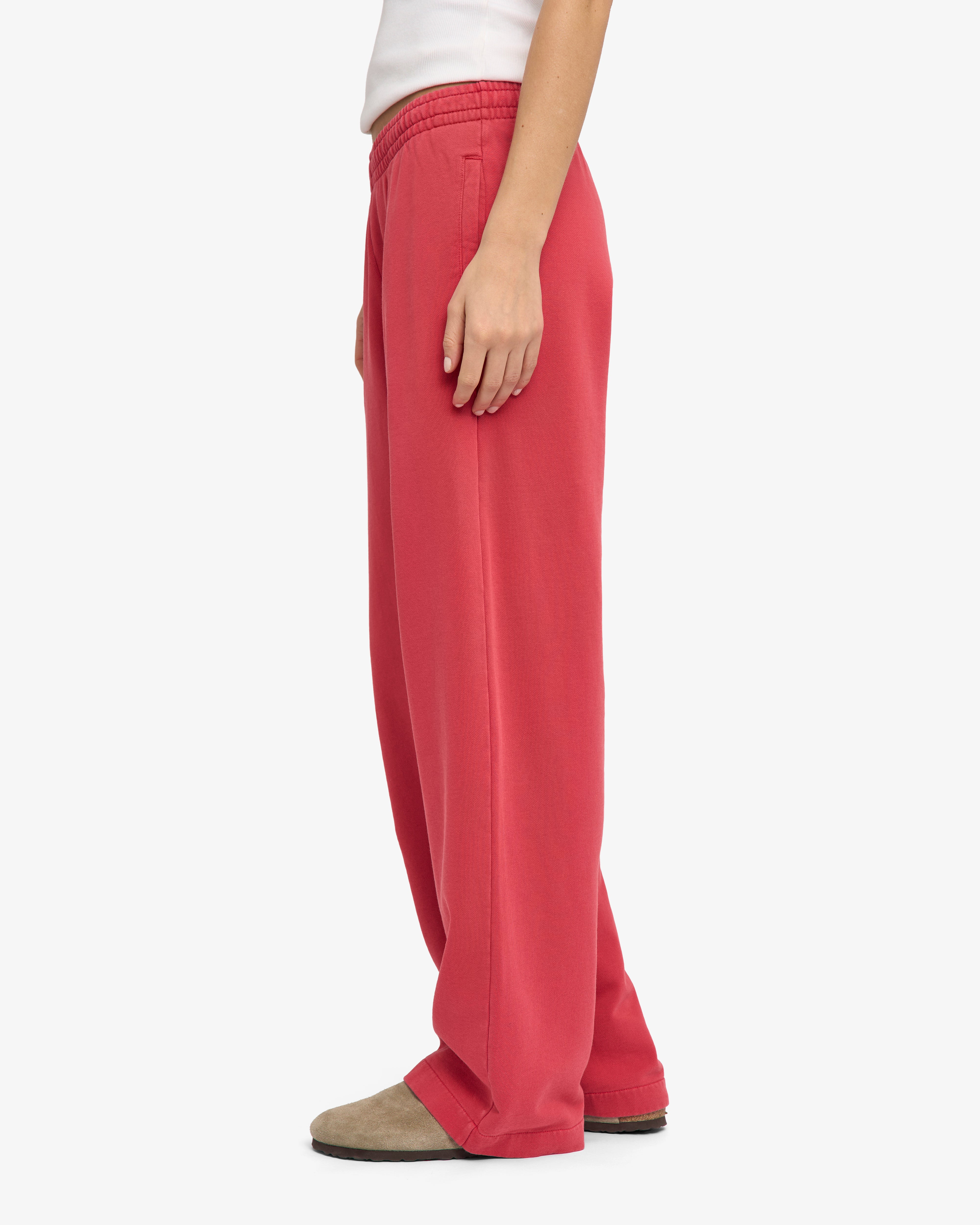 Organic Straight Leg Sweatpants - Faded Red