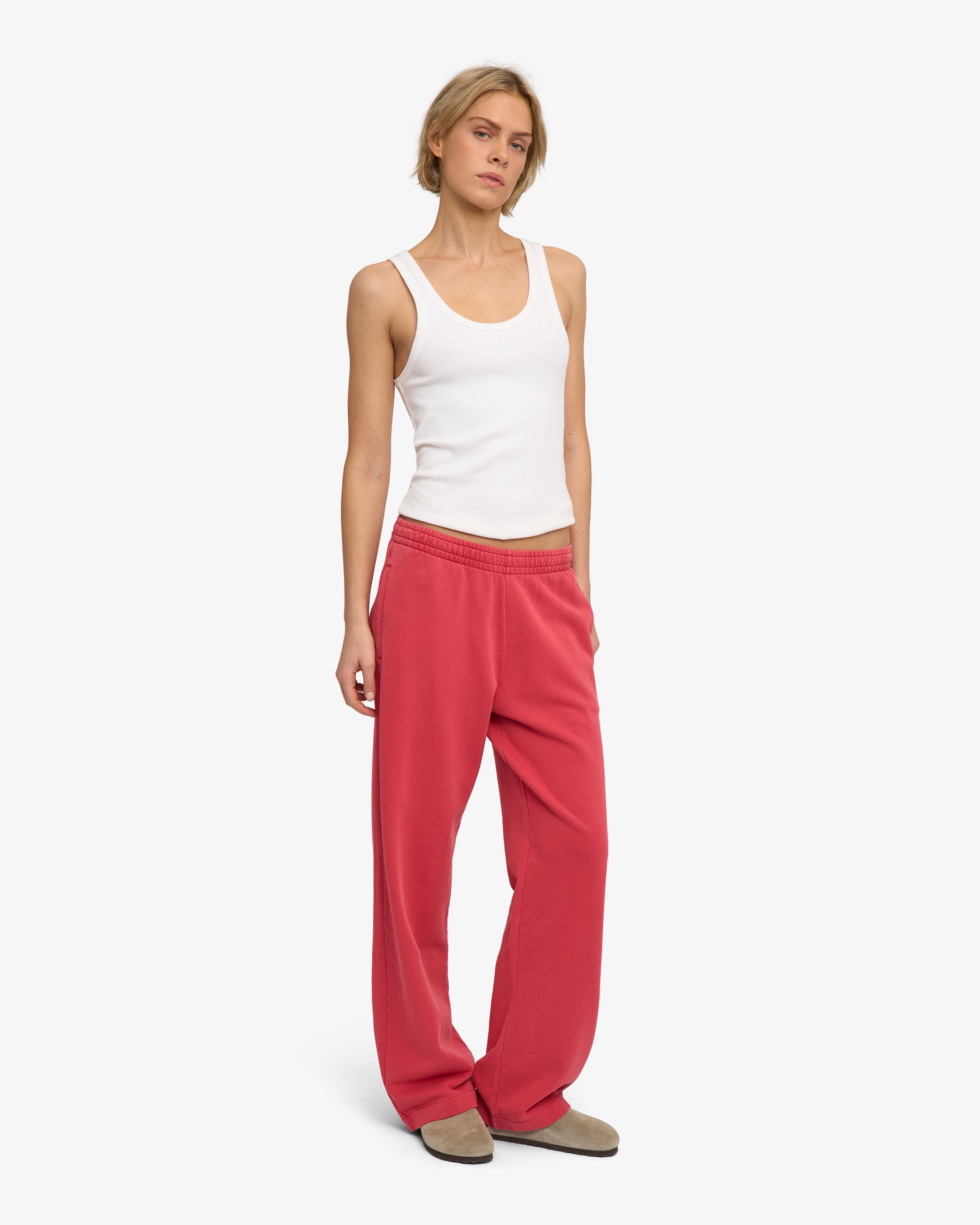 Organic Straight Leg Sweatpants - Faded Red