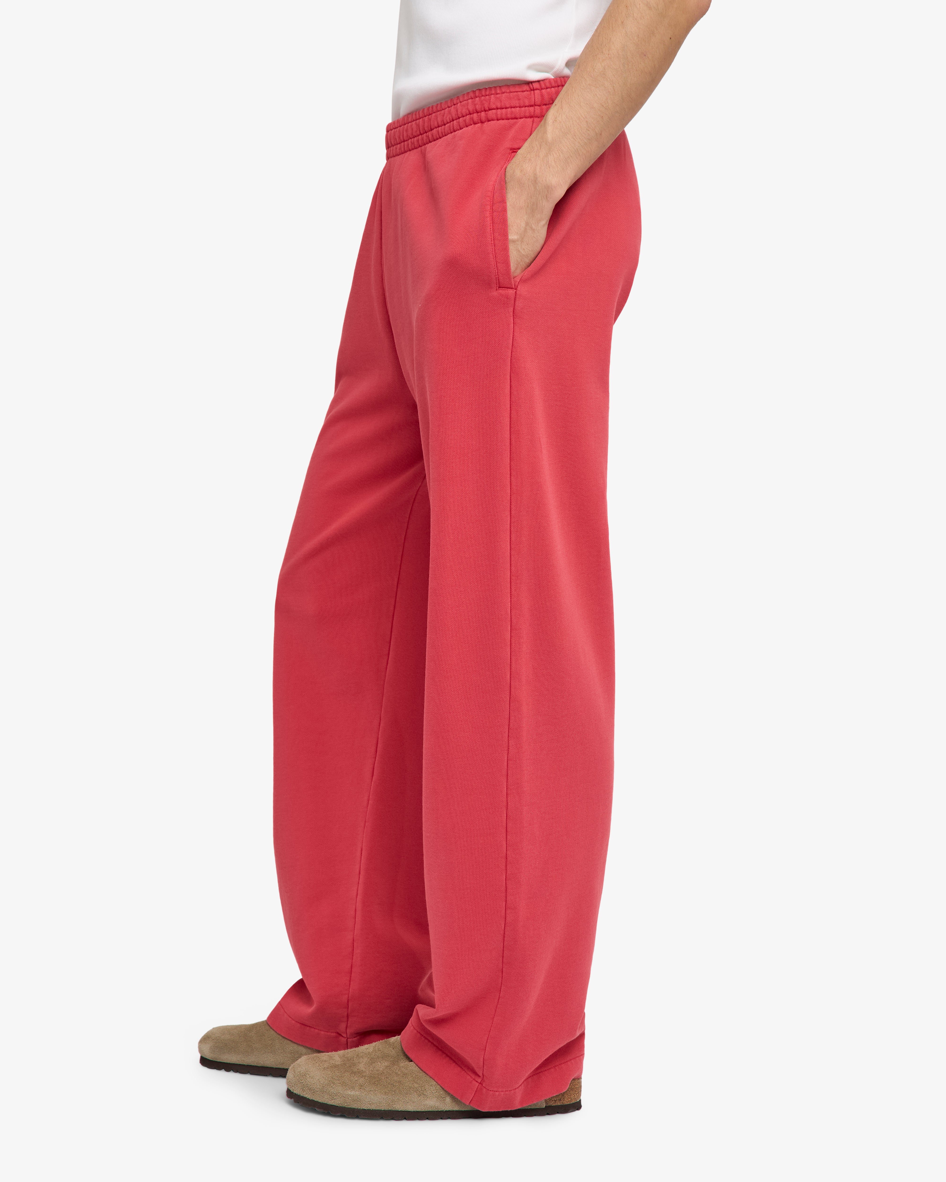 Organic Straight Leg Sweatpants - Faded Red