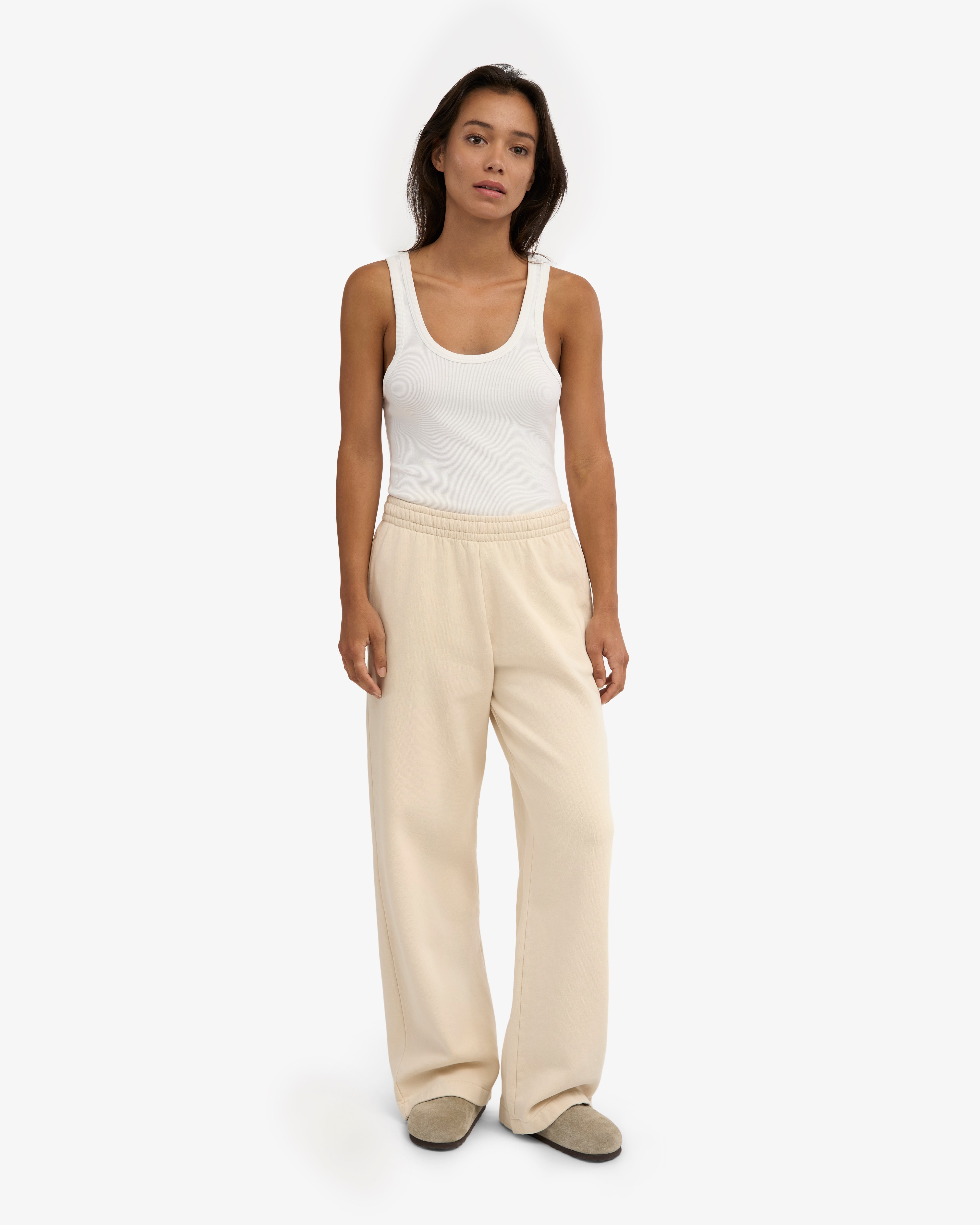 Organic Straight Leg Sweatpants - Ivory White
