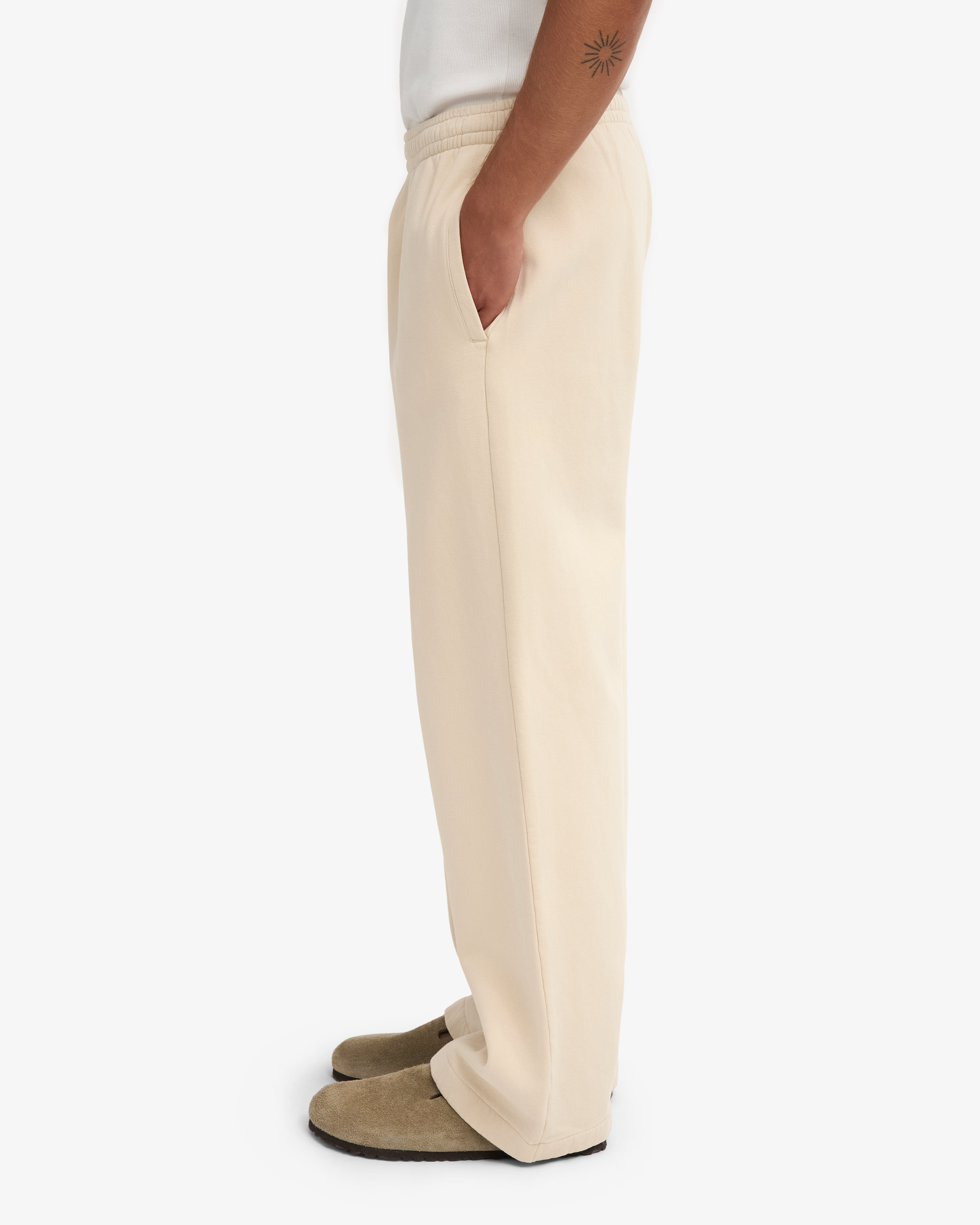 Organic Straight Leg Sweatpants - Ivory White