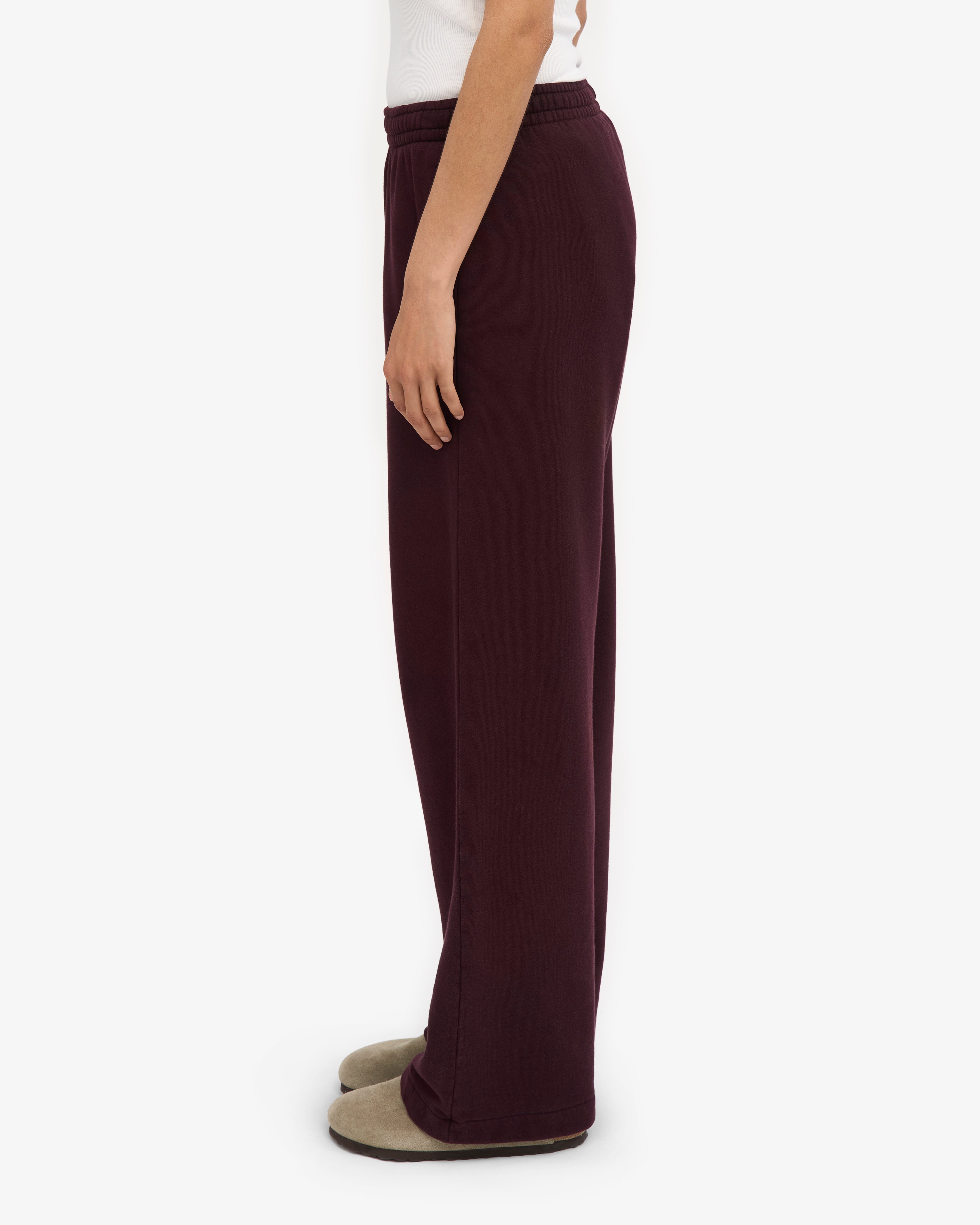 Organic Straight Leg Sweatpants - Oxblood Red