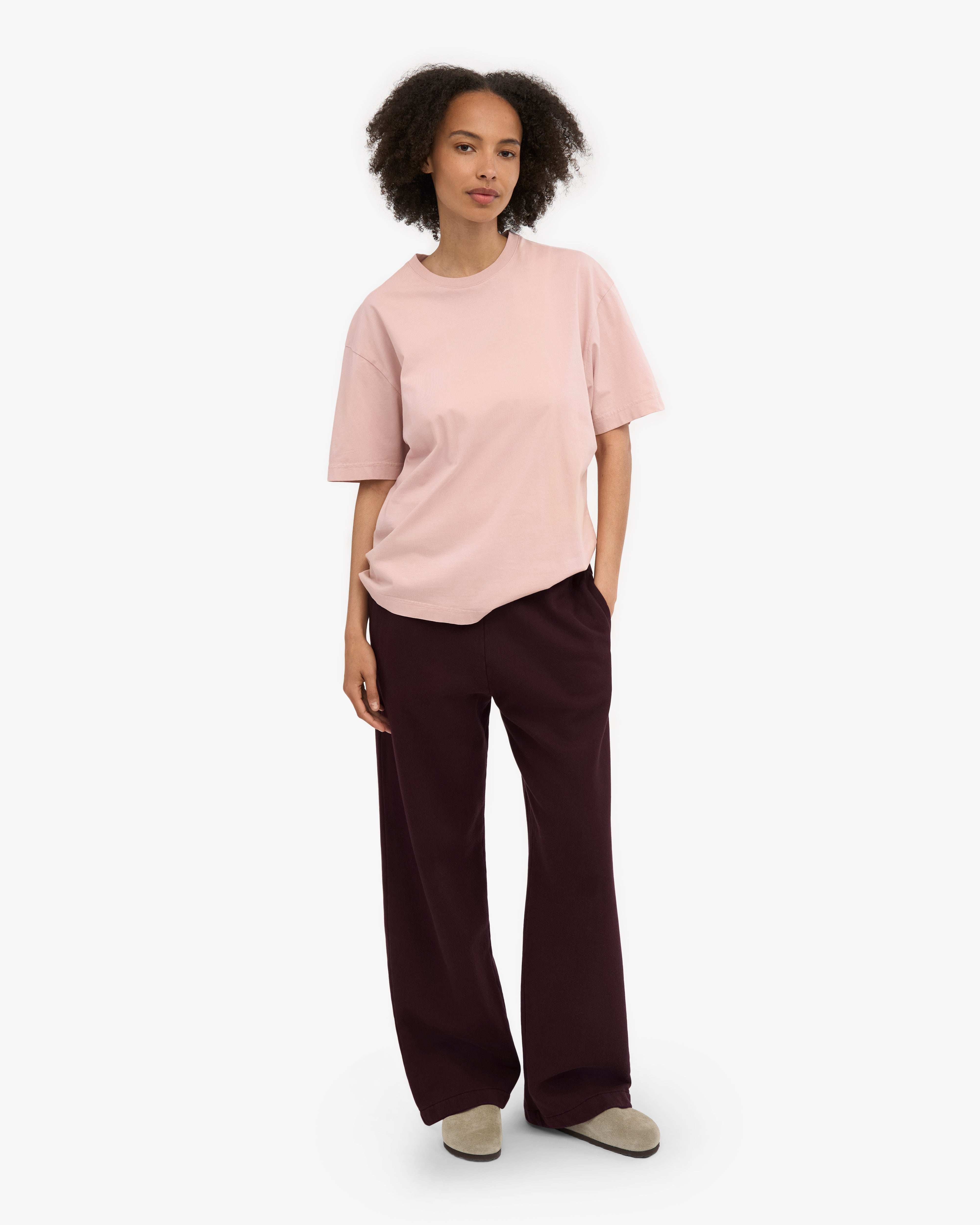 Organic Straight Leg Sweatpants - Oxblood Red