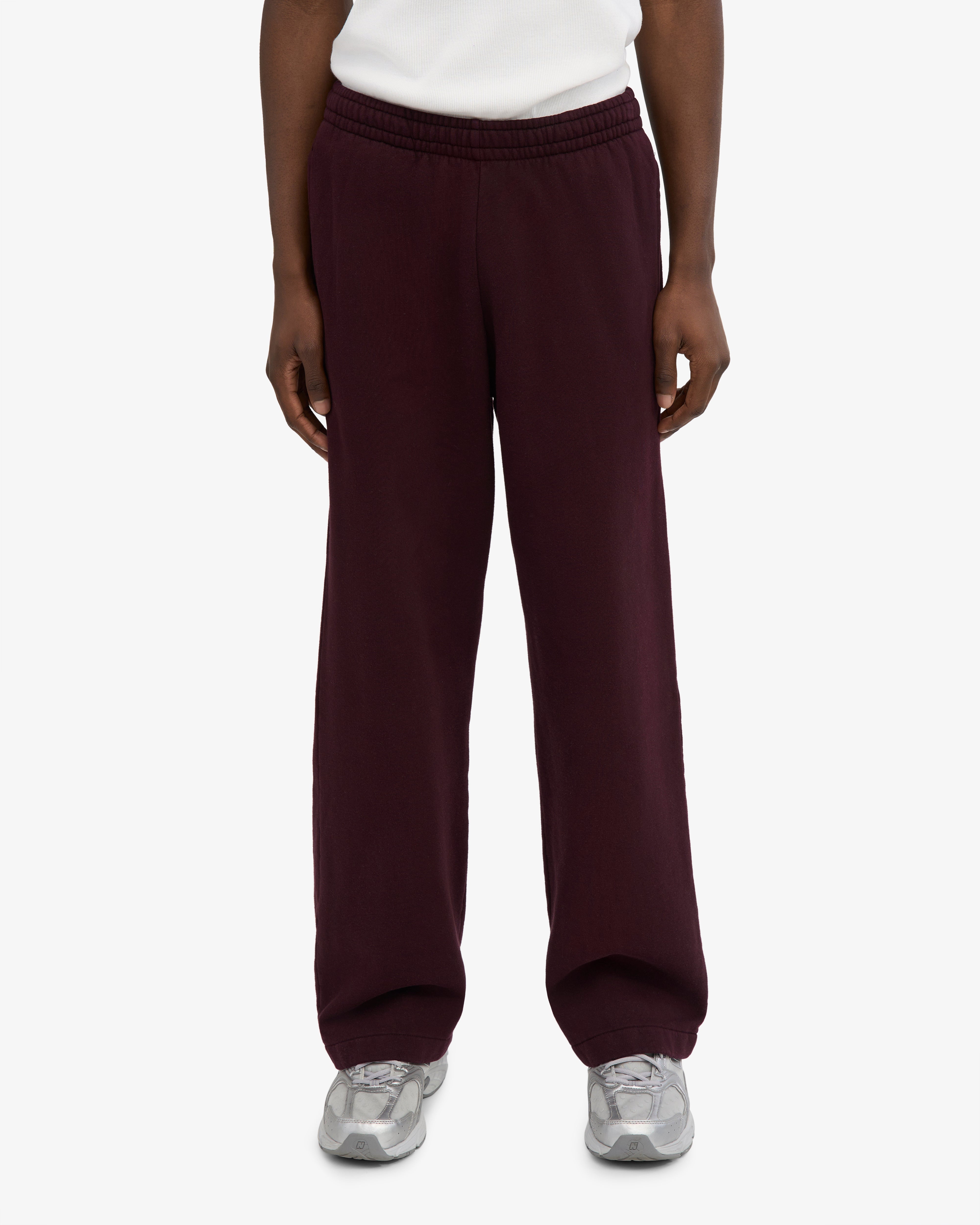 Organic Straight Leg Sweatpants - Oxblood Red