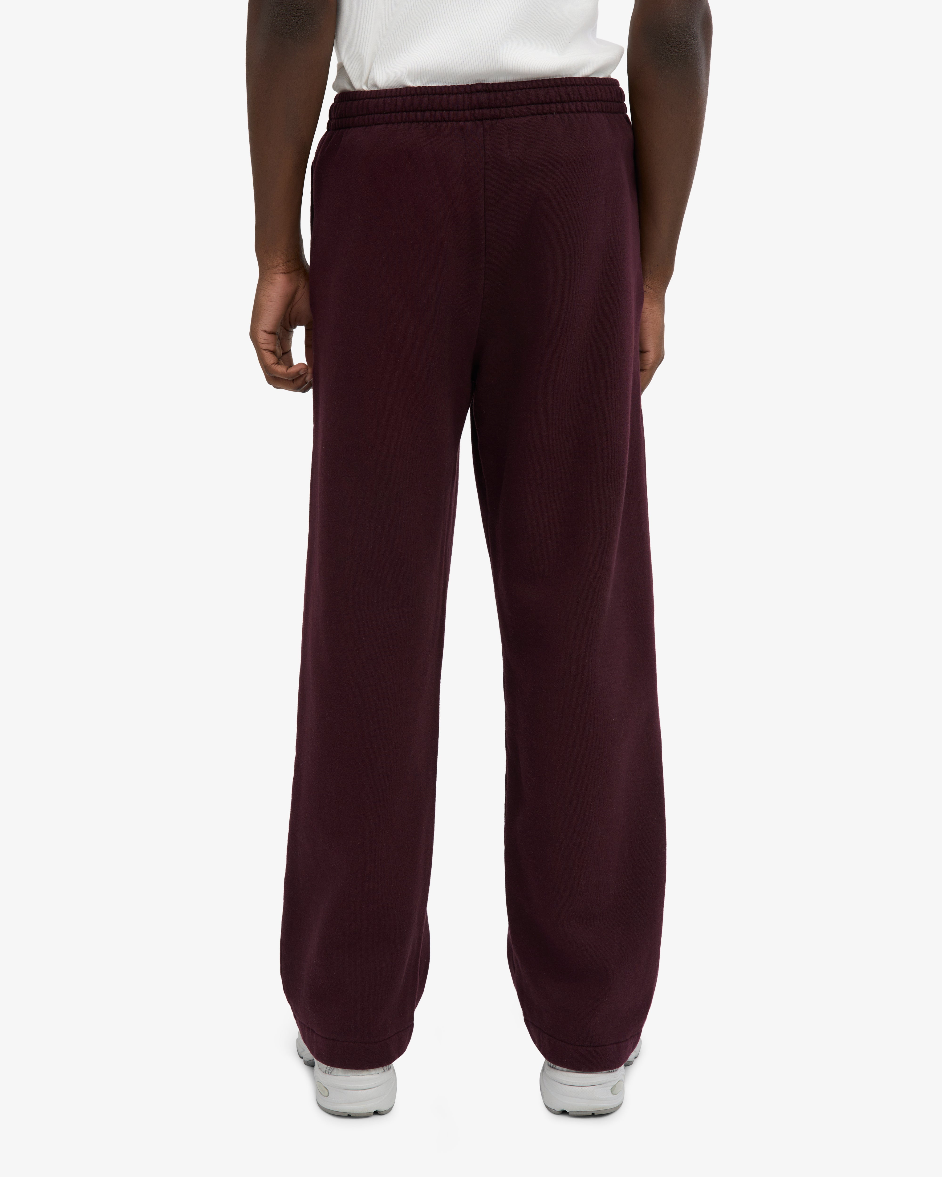 Organic Straight Leg Sweatpants - Oxblood Red