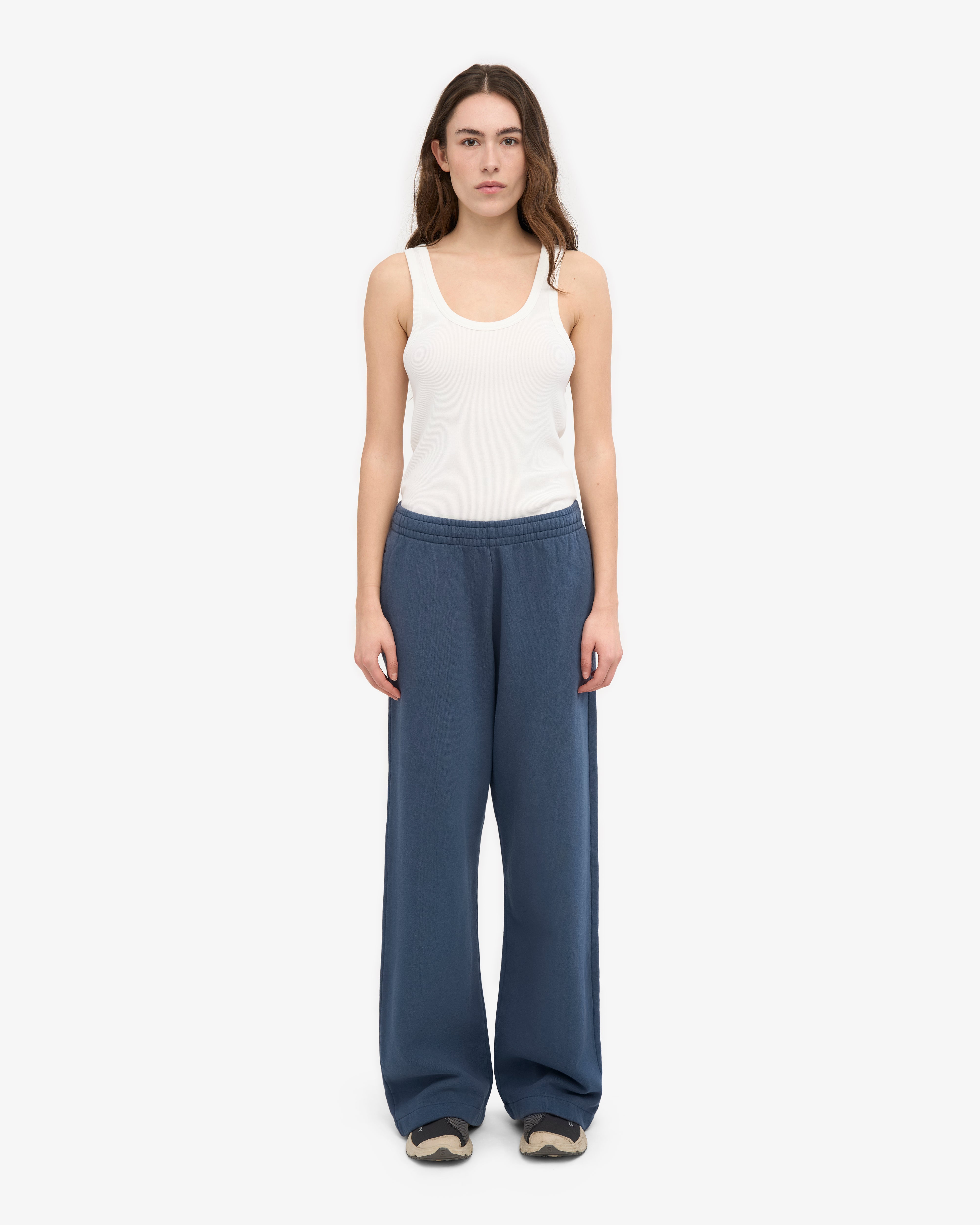 Organic Straight Leg Sweatpants - Petrol Blue