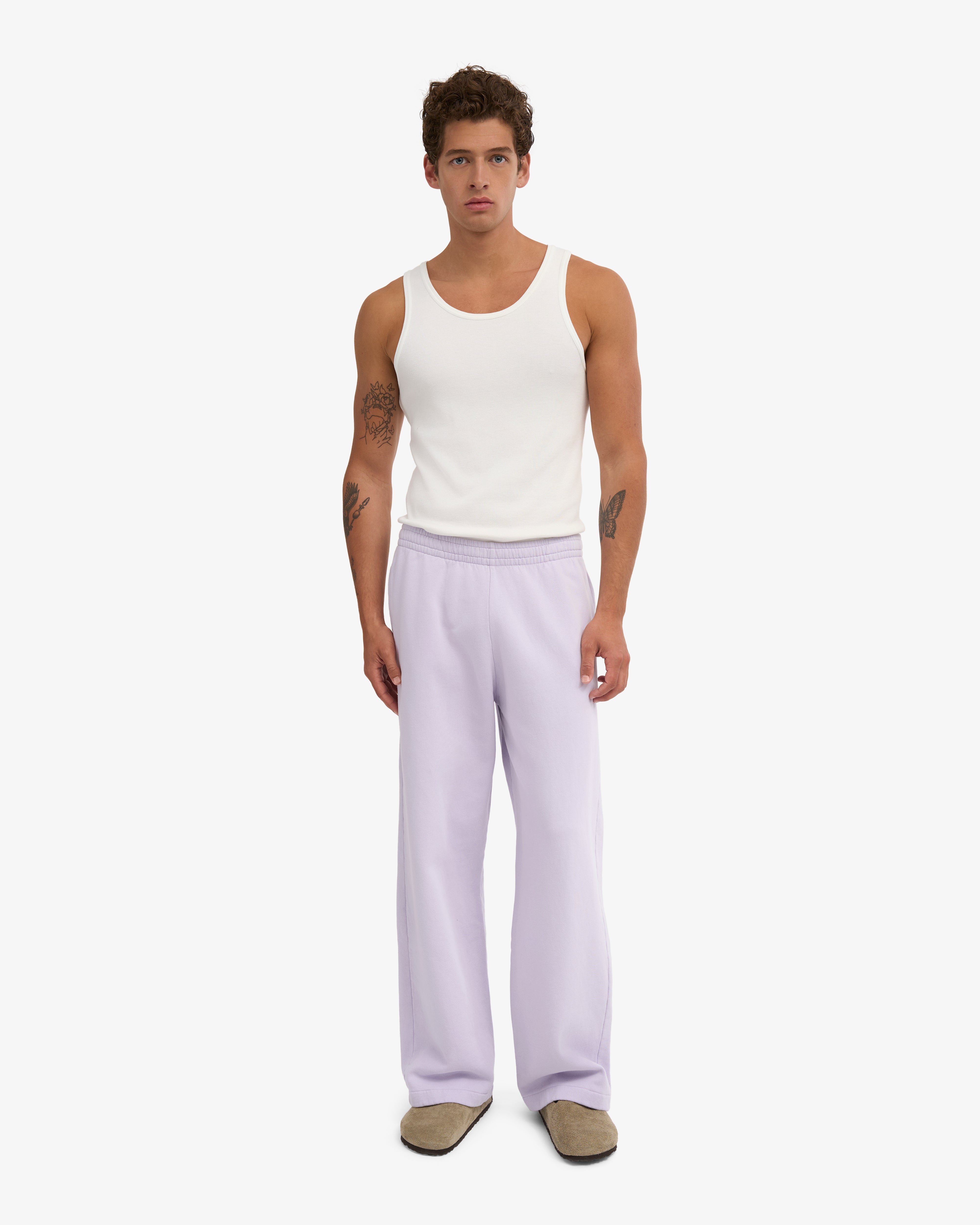 Organic Straight Leg Sweatpants - Soft Lavender