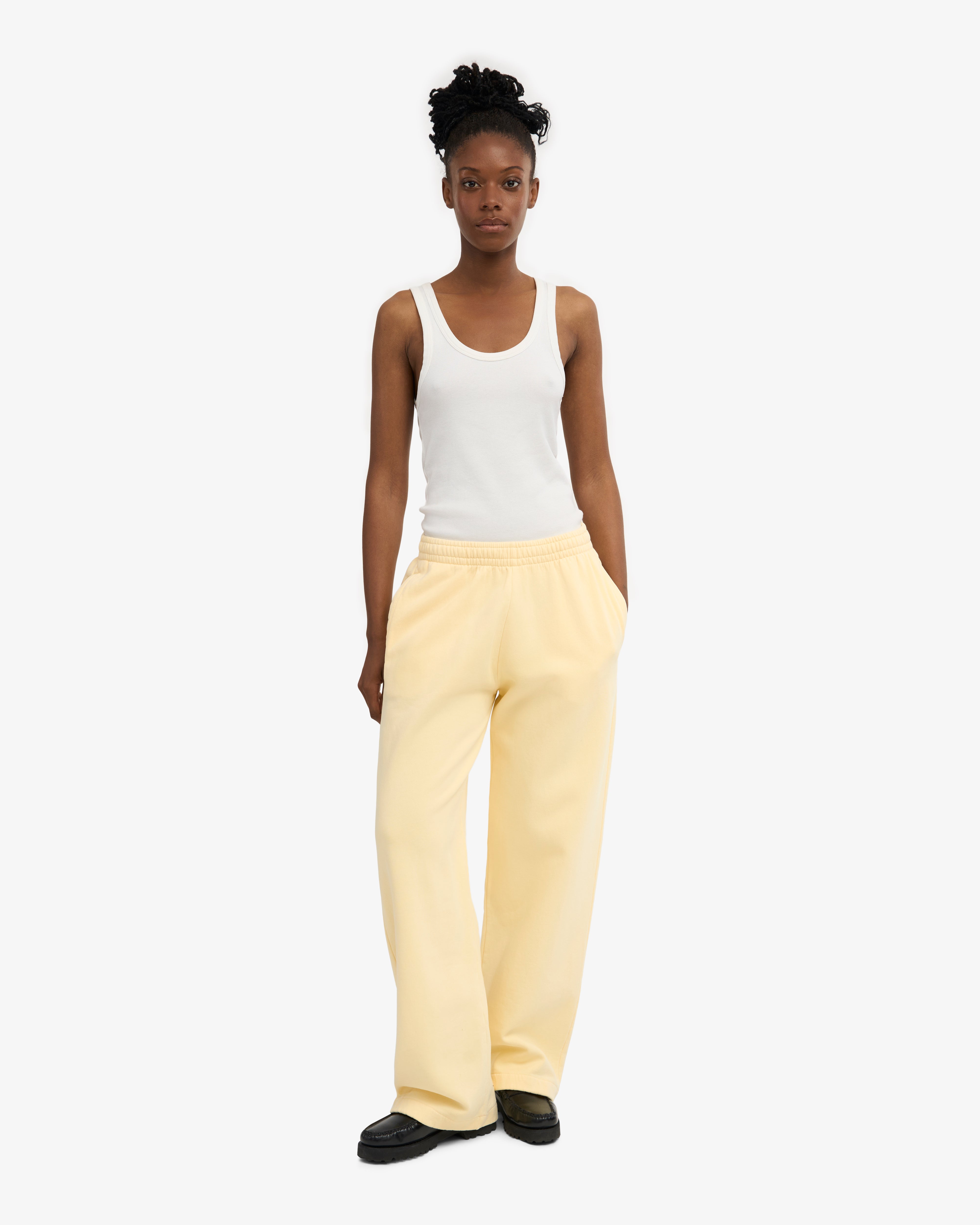 Organic Straight Leg Sweatpants - Soft Yellow