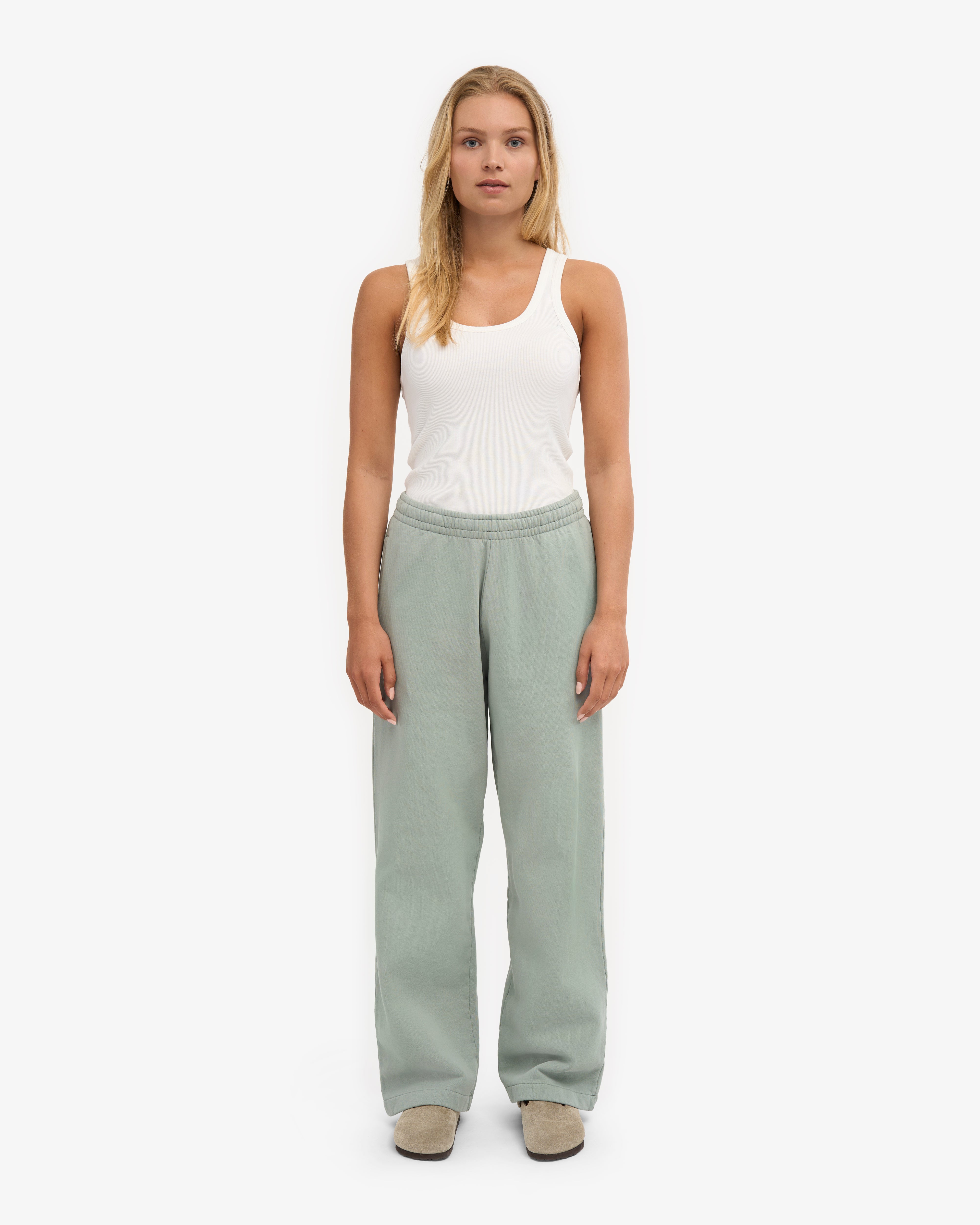 Organic Straight Leg Sweatpants - Steel Blue