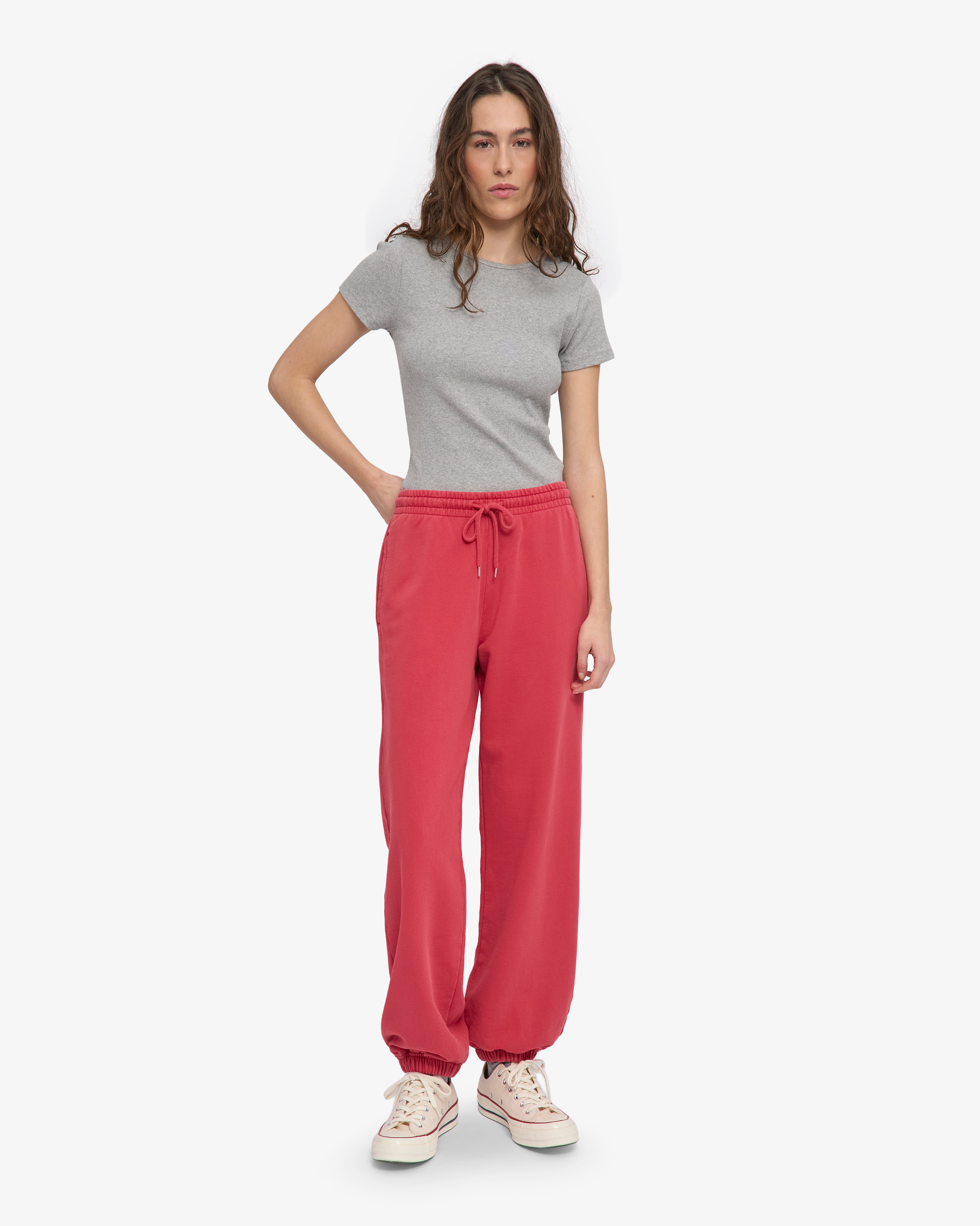 Organic Relaxed Sweatpants - Faded Red