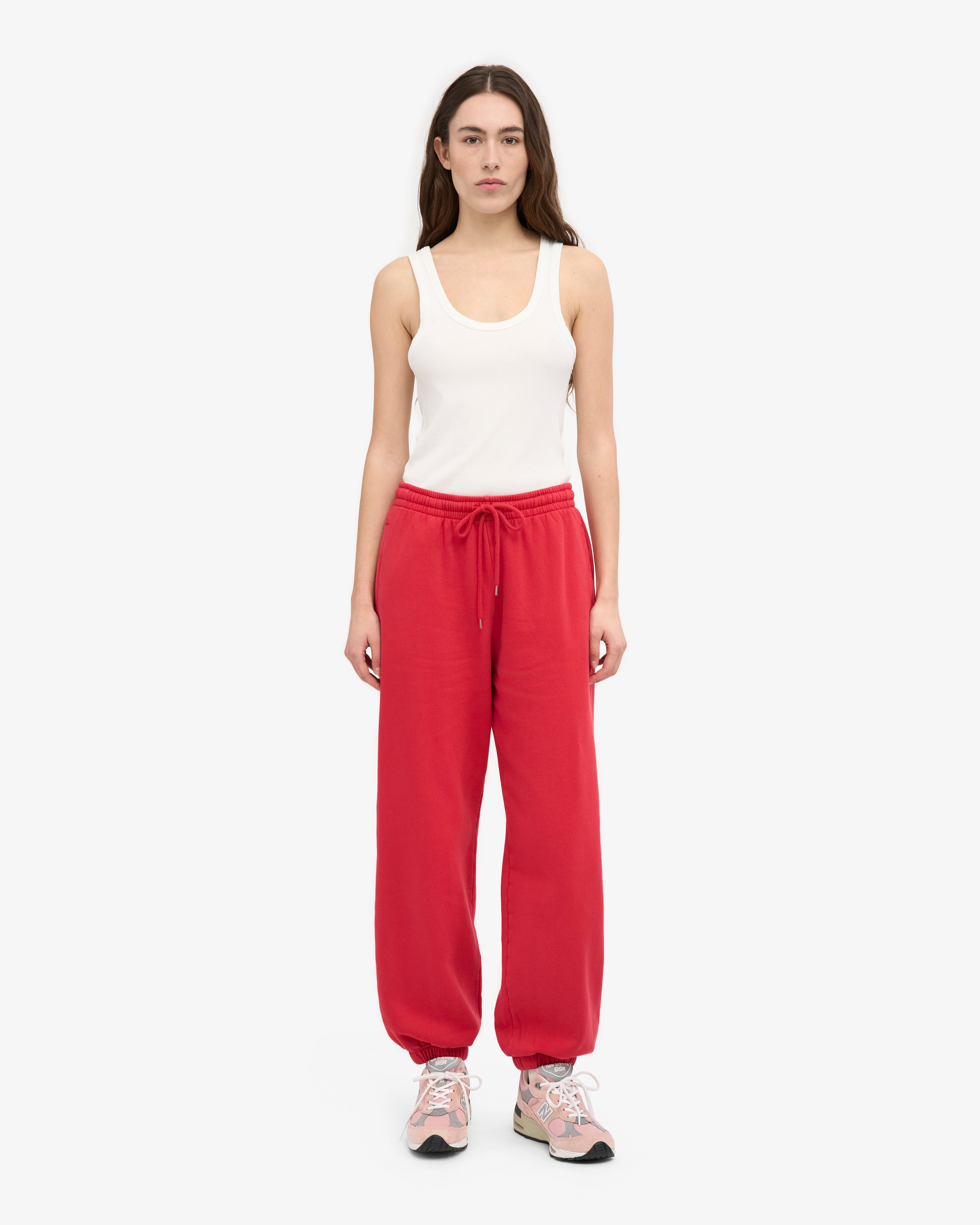 Organic Relaxed Sweatpants - Red Tangerine