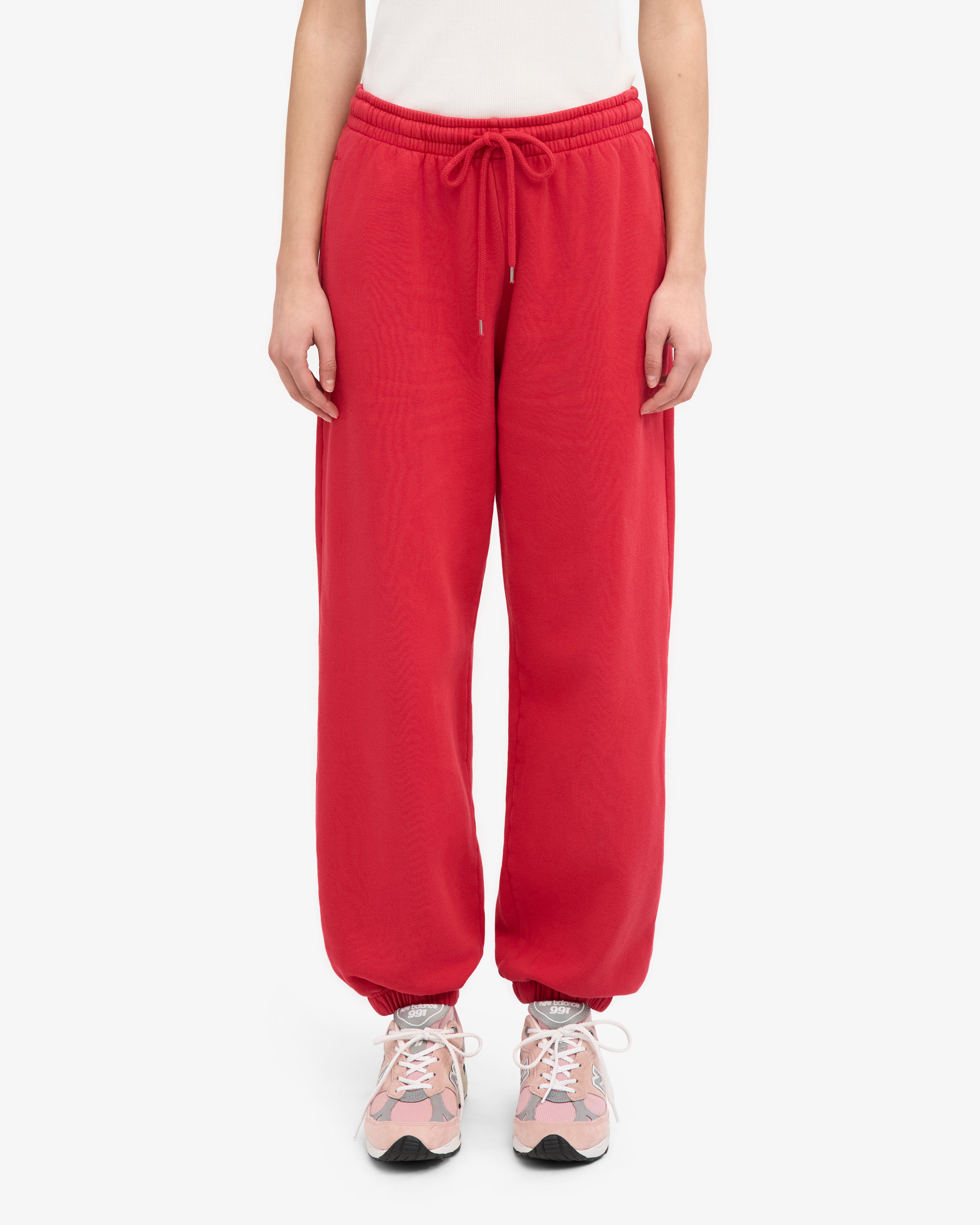 Organic Relaxed Sweatpants - Red Tangerine