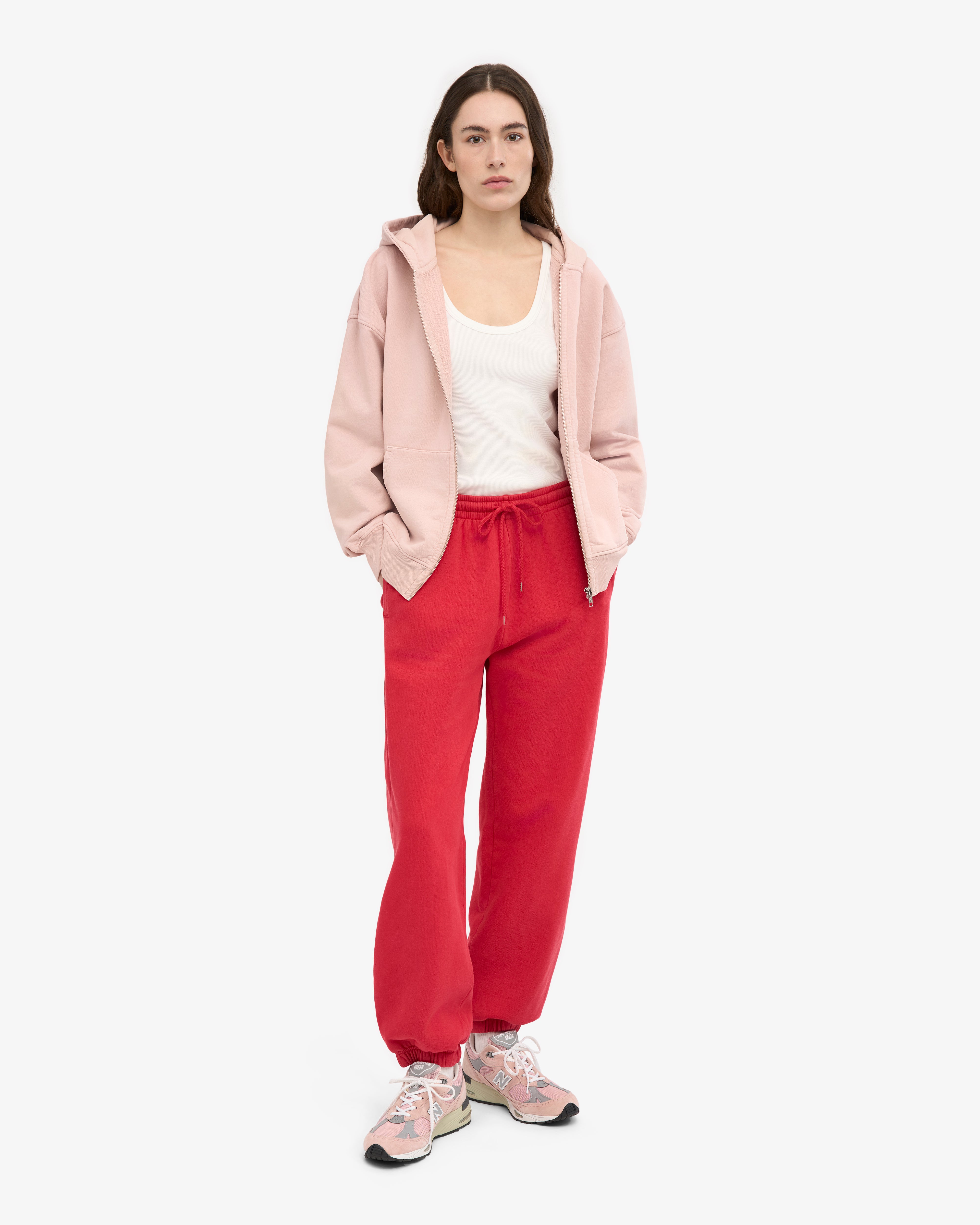 Organic Relaxed Sweatpants - Red Tangerine