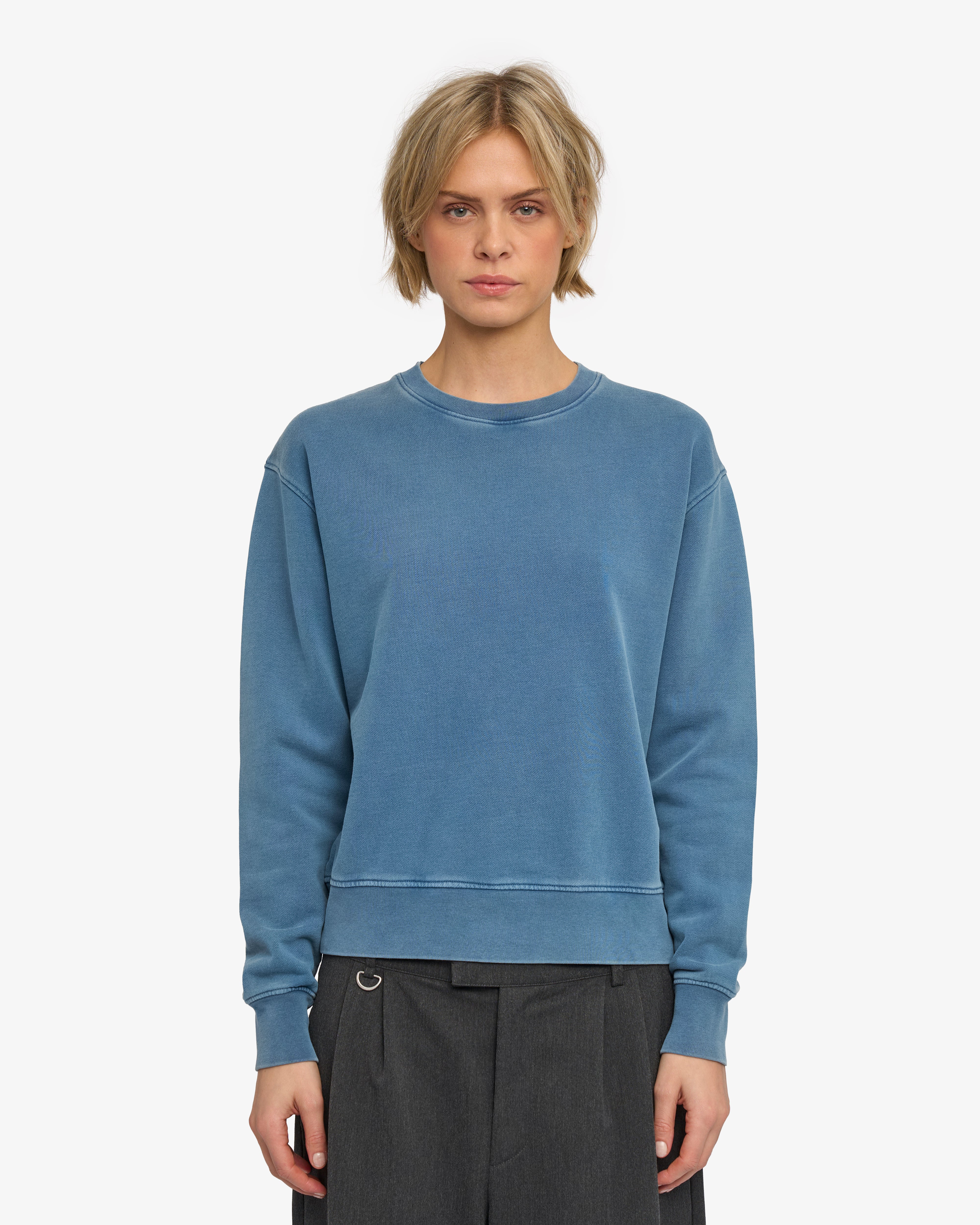 Women Classic Organic Crew - Faded Indigo