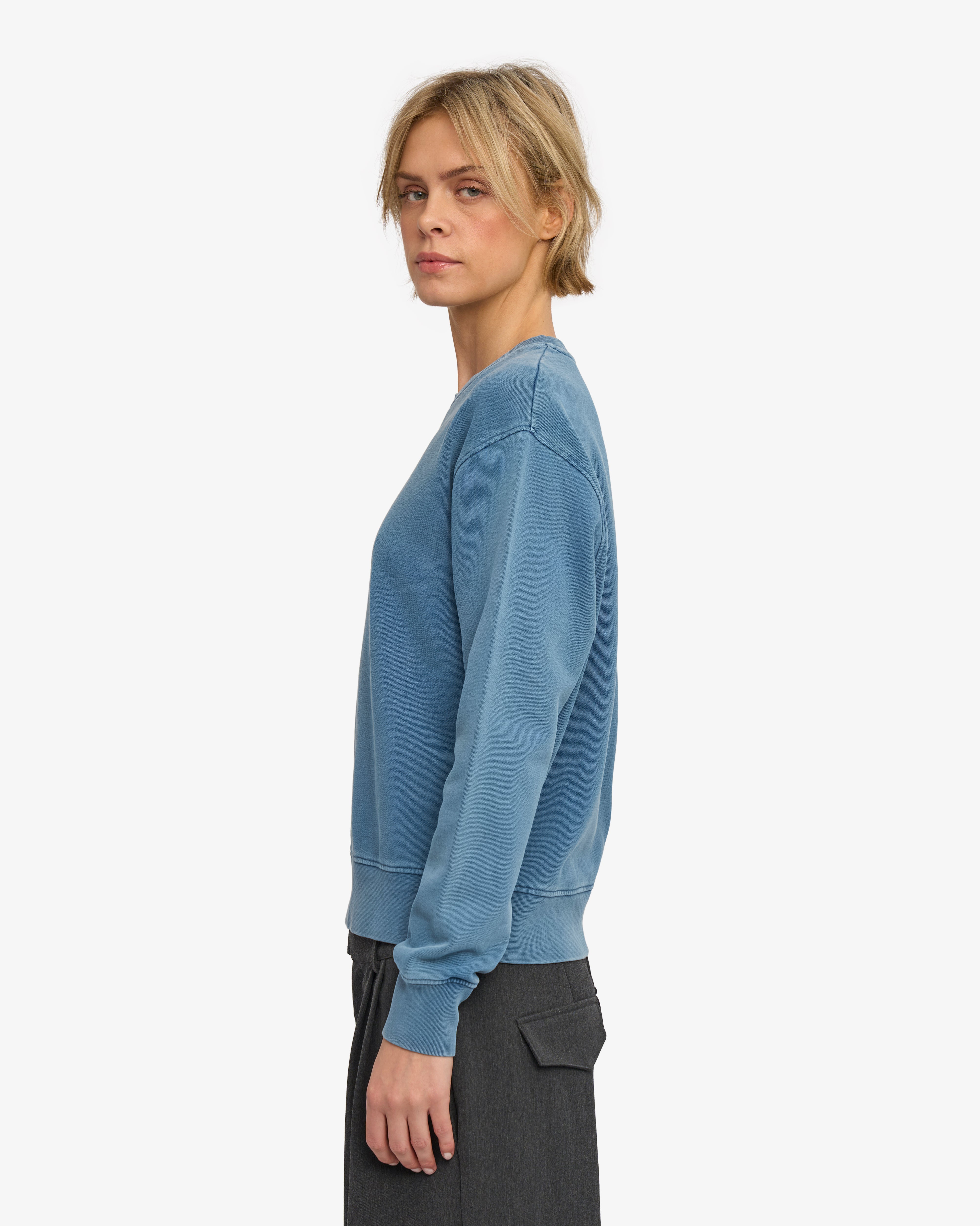 Women Classic Organic Crew - Faded Indigo