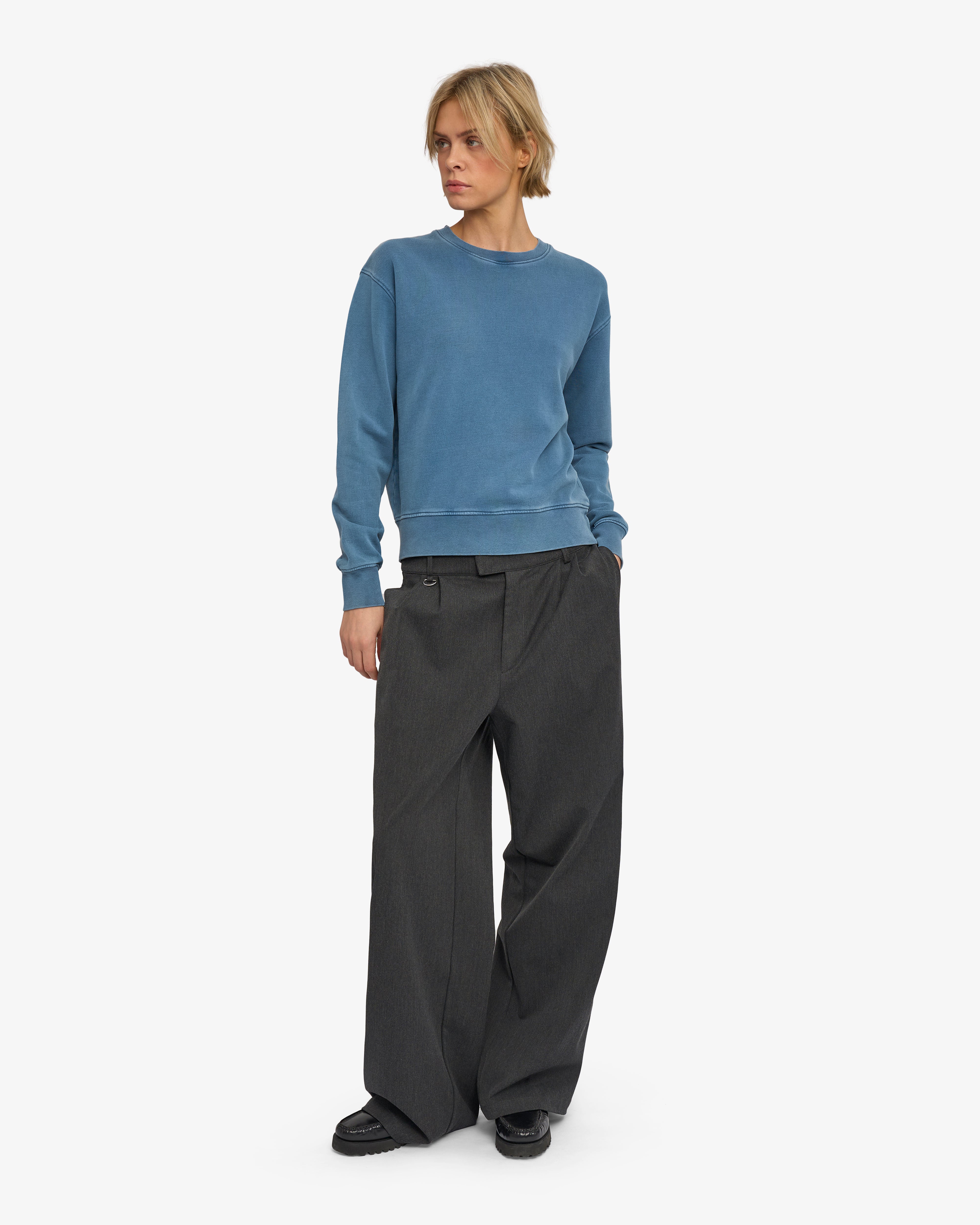 Women Classic Organic Crew - Faded Indigo