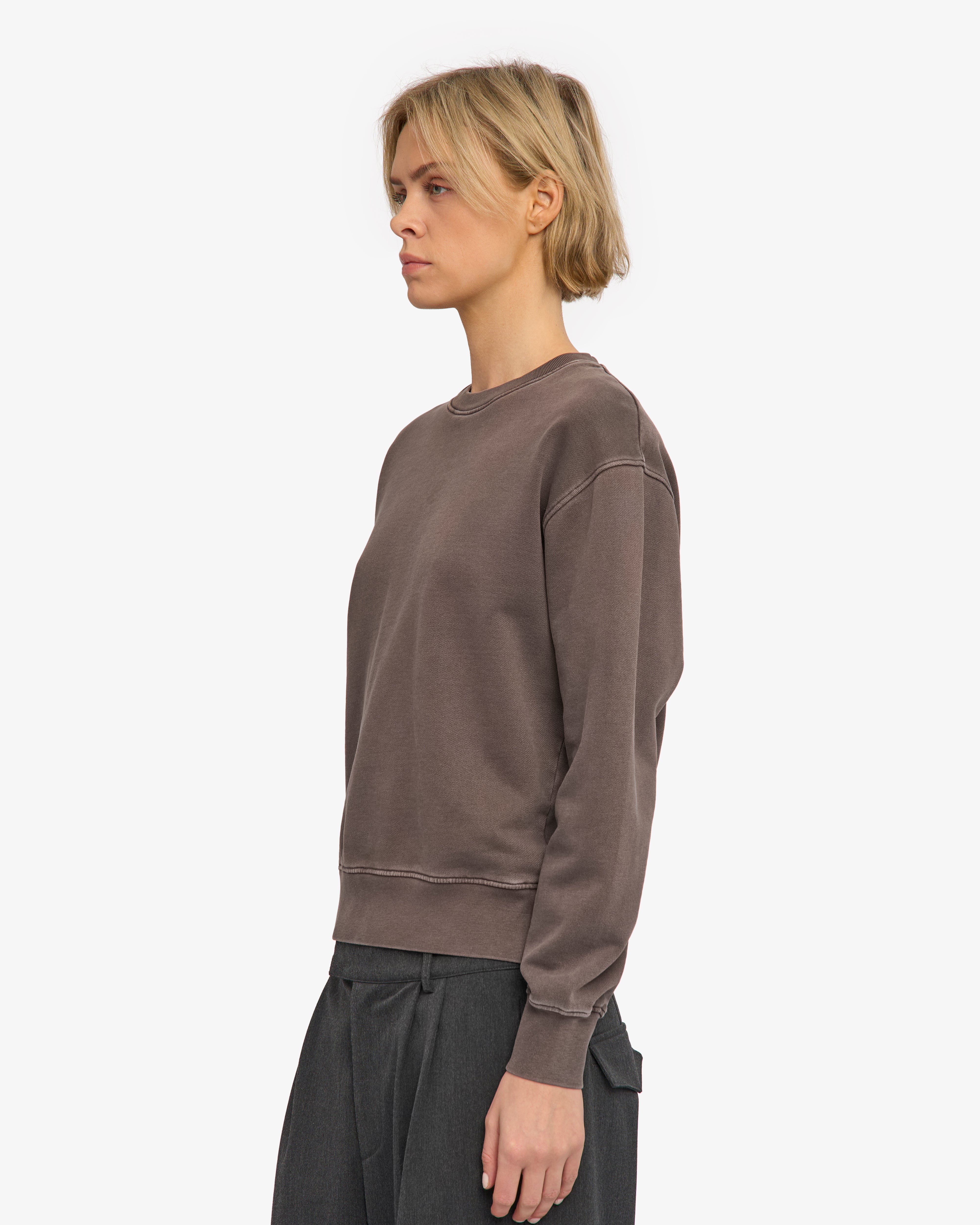 Women Classic Organic Crew - Faded Mud