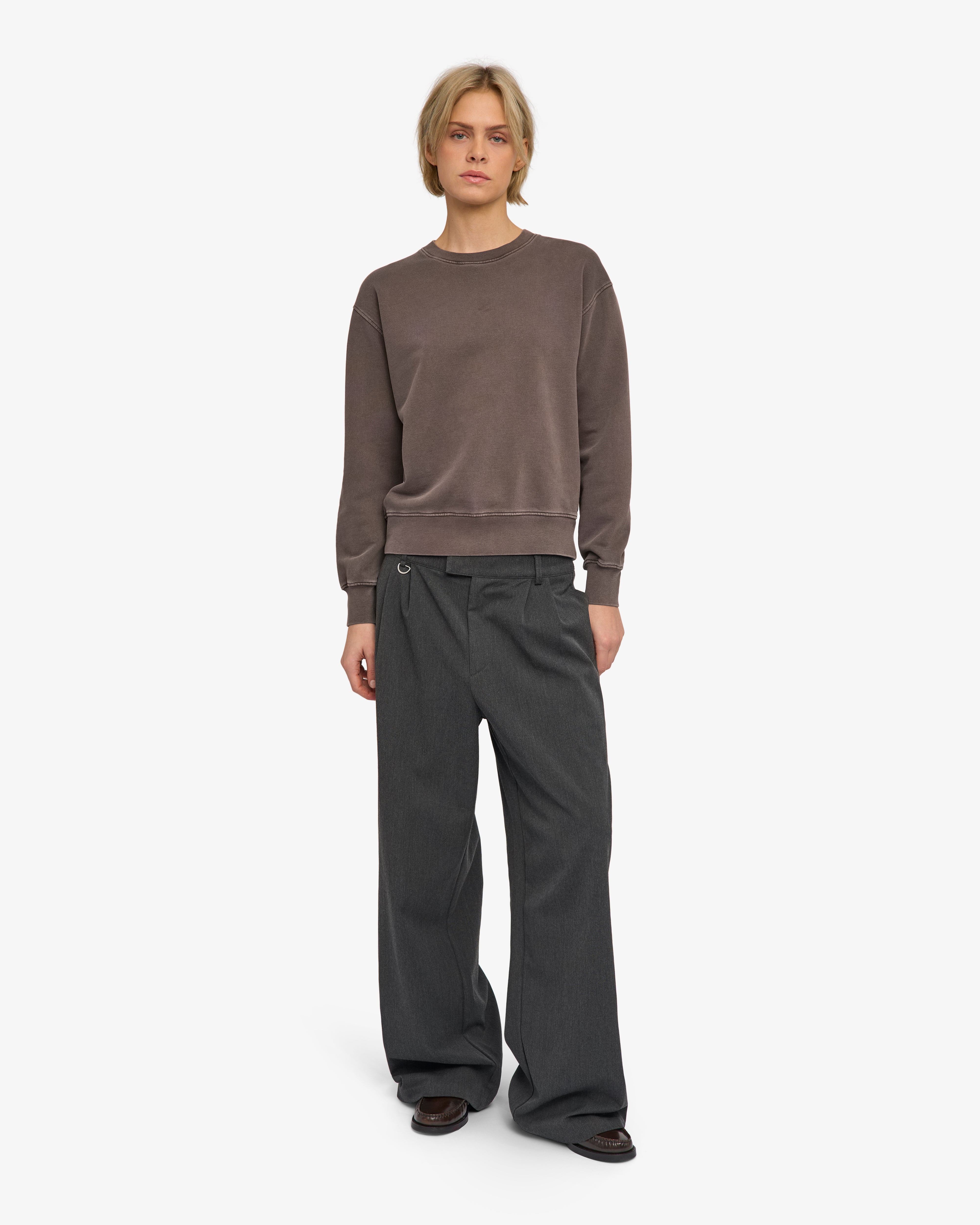 Women Classic Organic Crew - Faded Mud