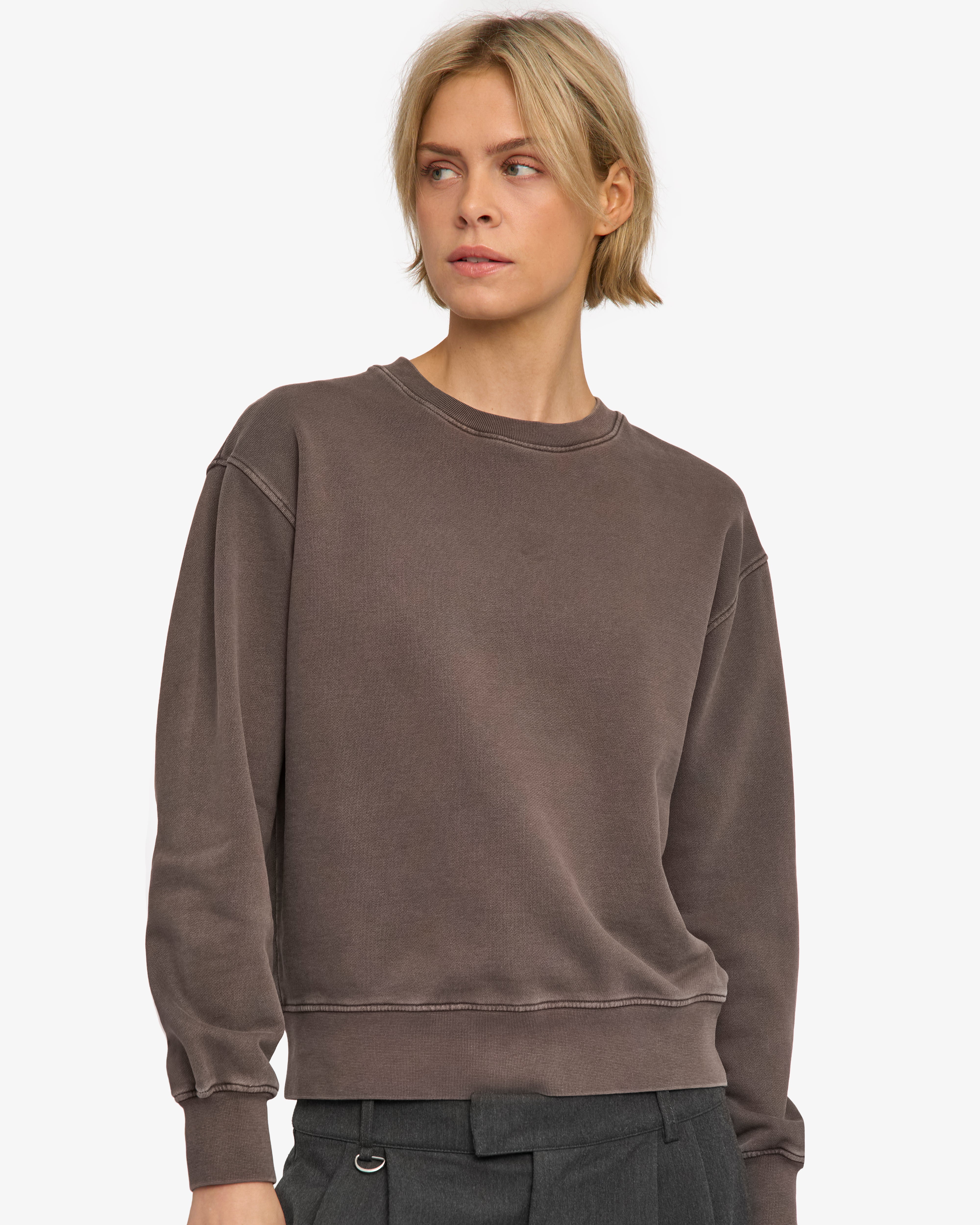 Women Classic Organic Crew - Faded Mud