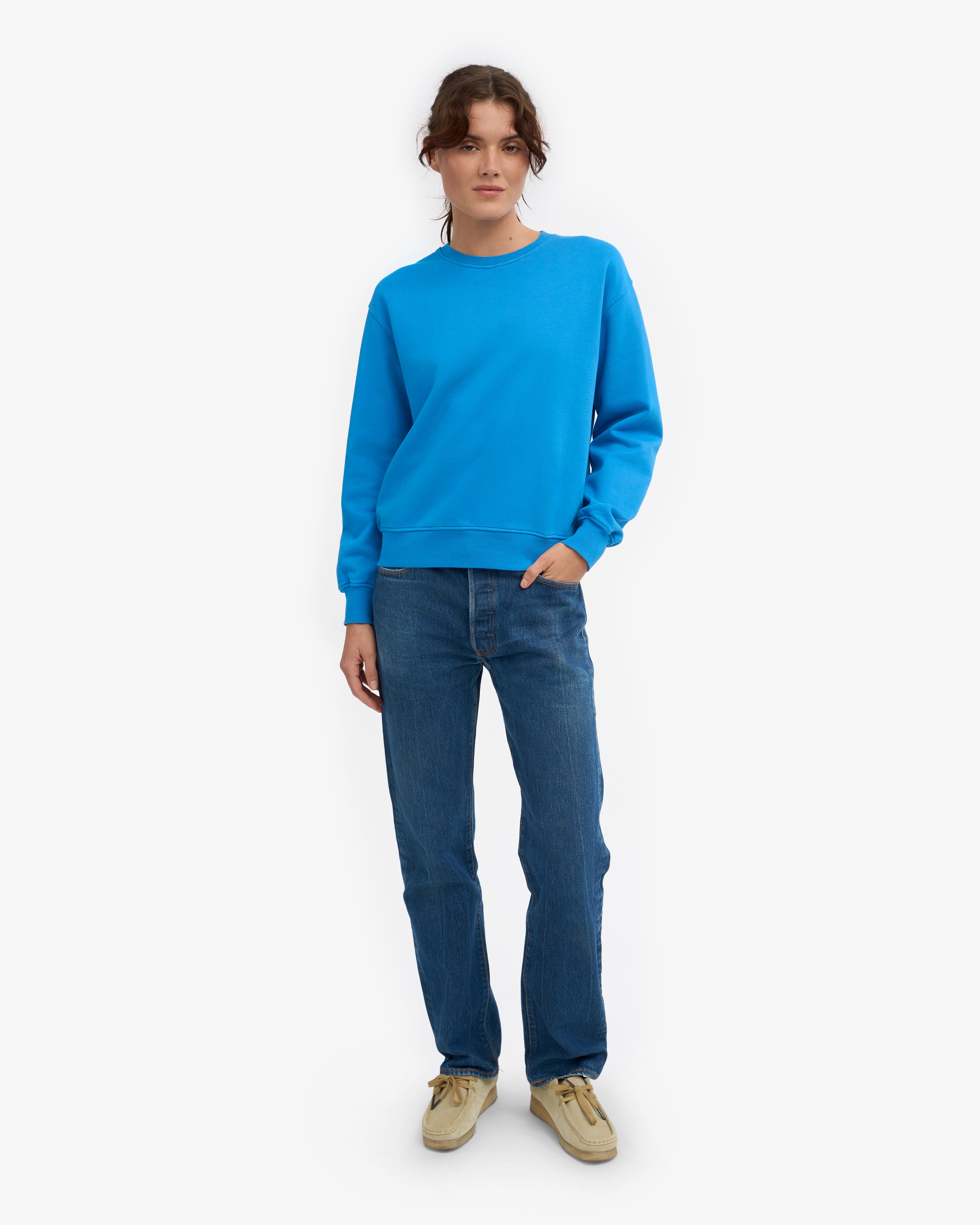 Women Classic Organic Crew - Pacific Blue