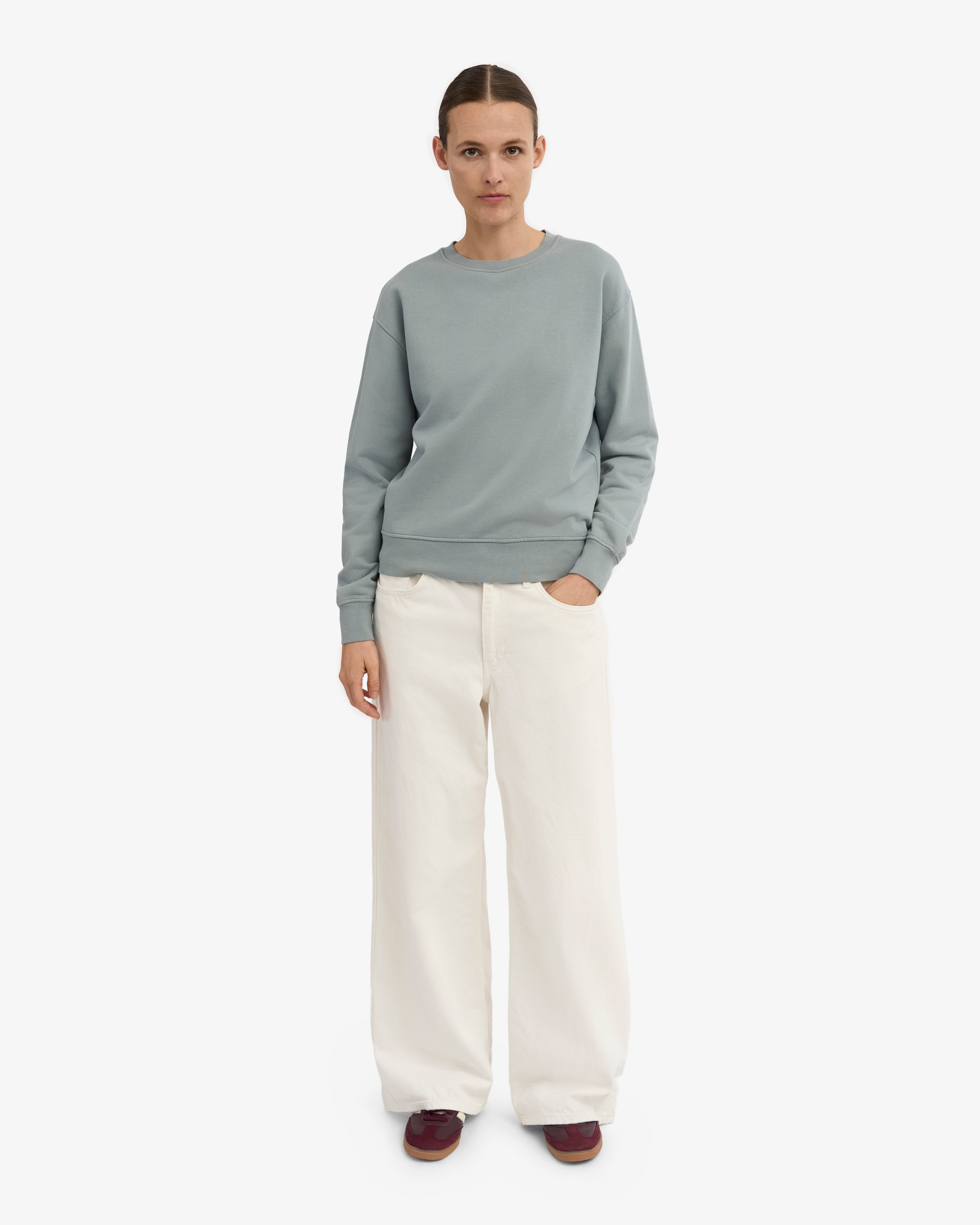 Women Classic Organic Crew - Steel Blue