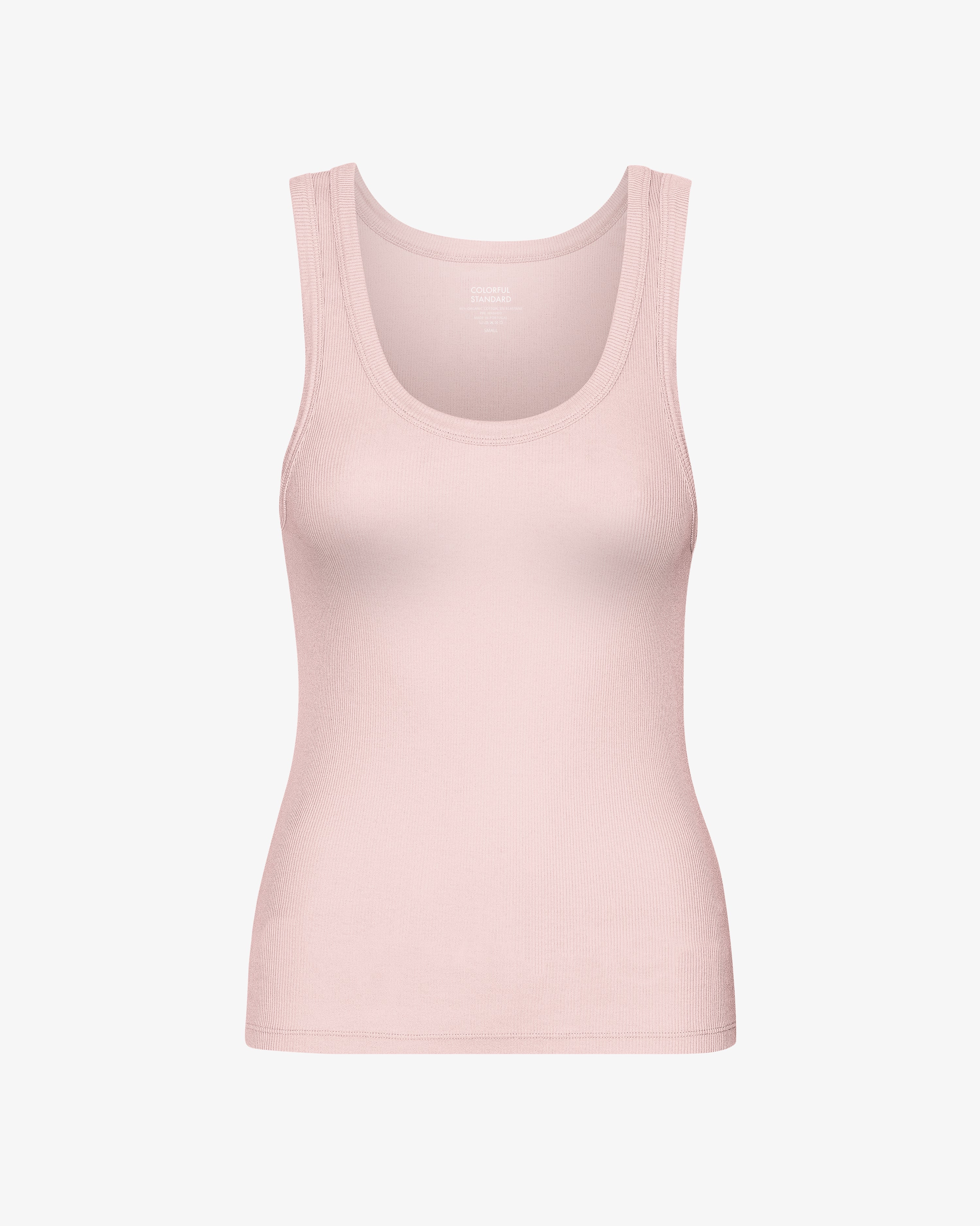 Women Organic Rib Tank Top - Faded Pink