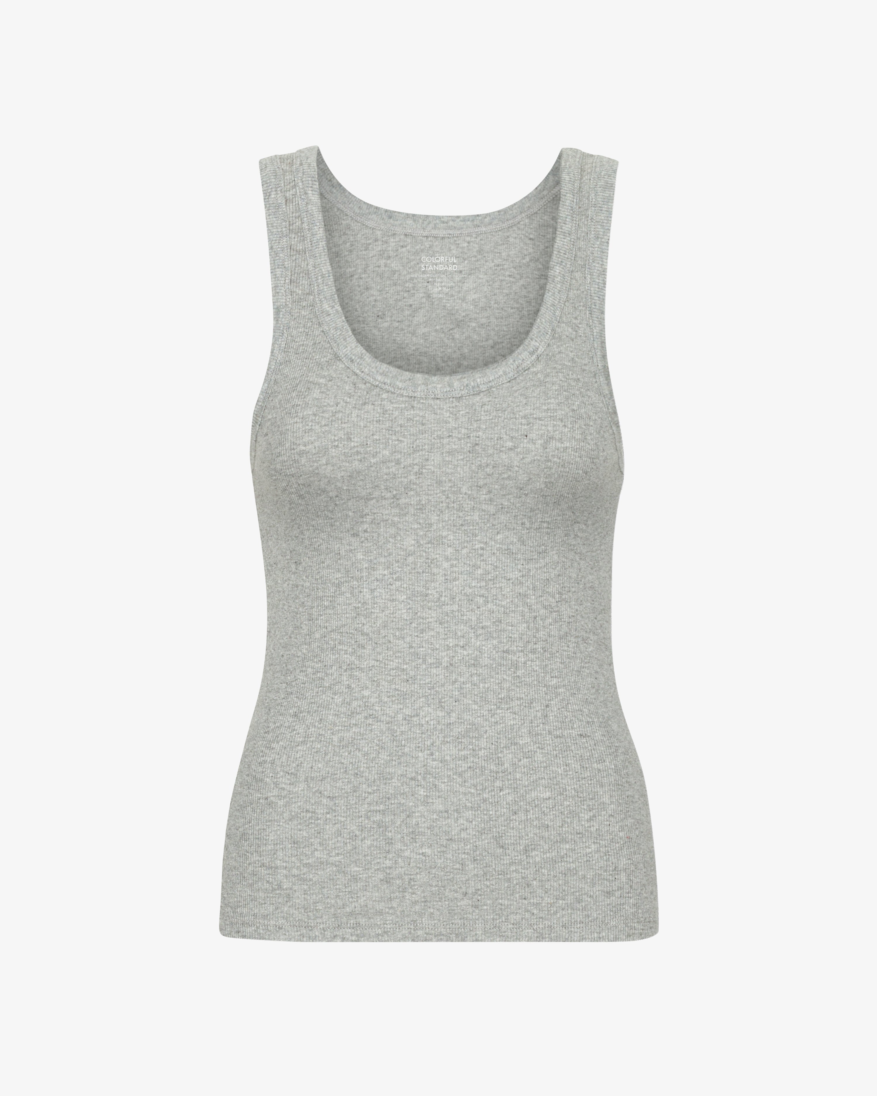 Women Organic Rib Tank Top - Heather Grey