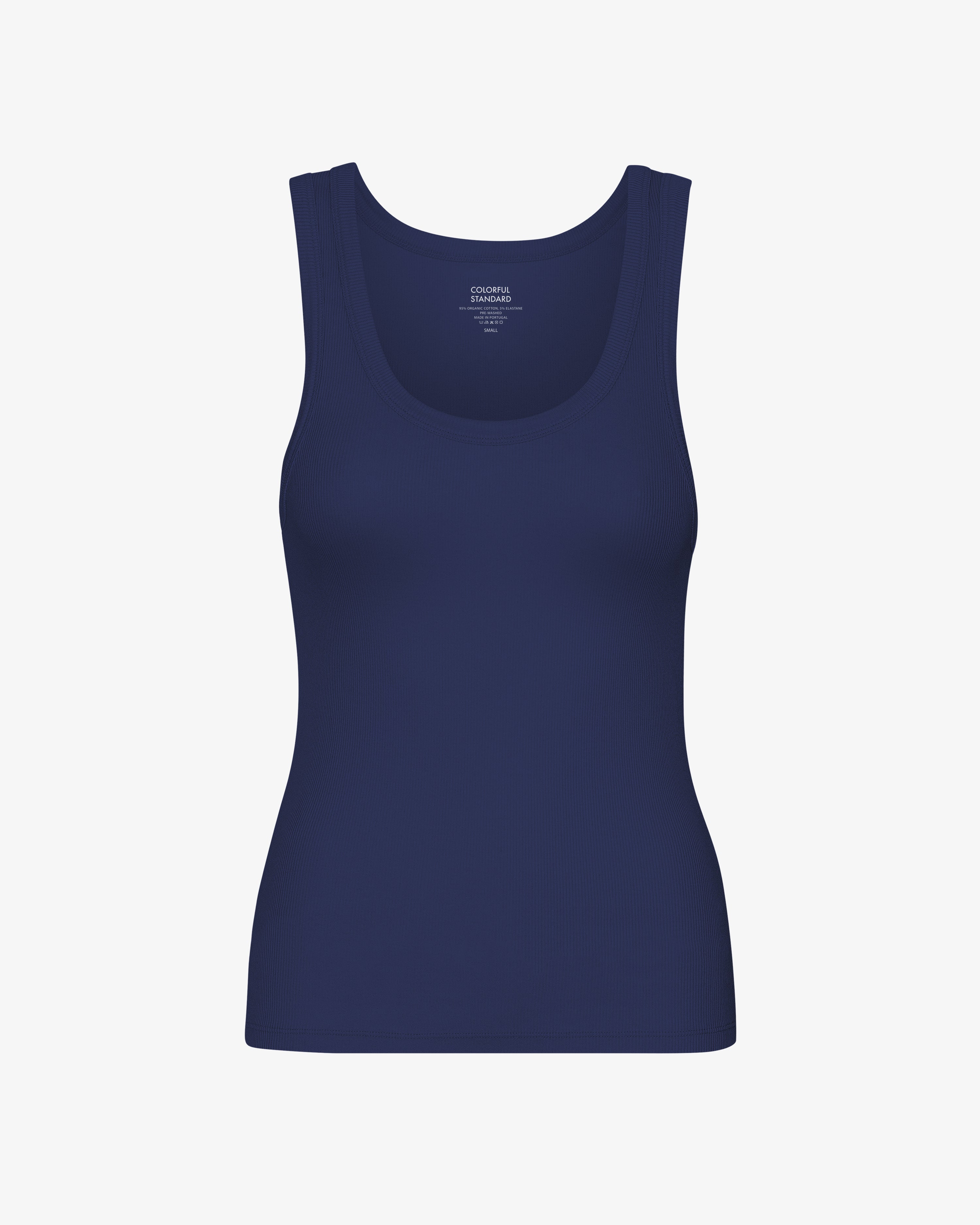 Women Organic Rib Tank Top - Marine Blue