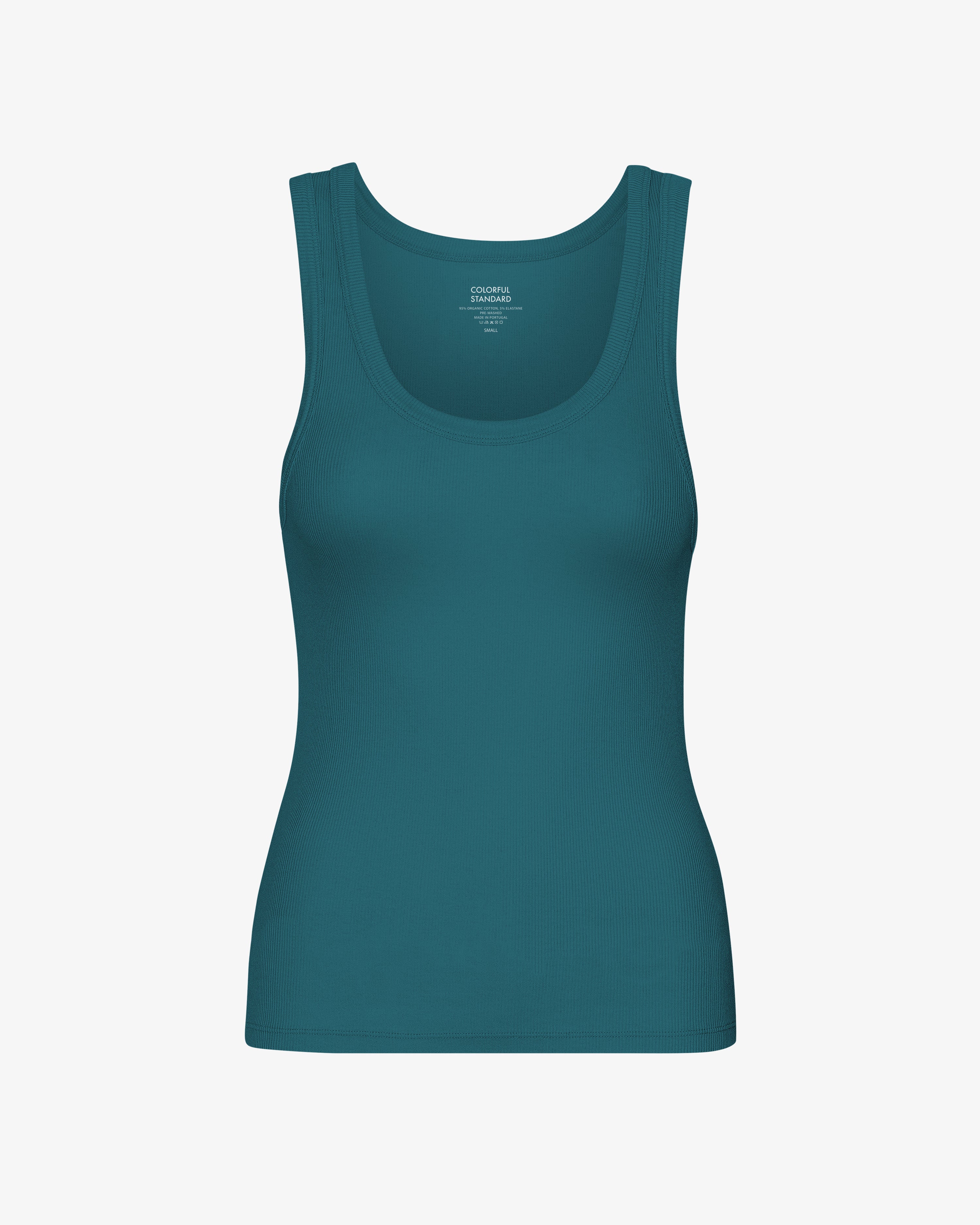 Women Organic Rib Tank Top - Ocean Green