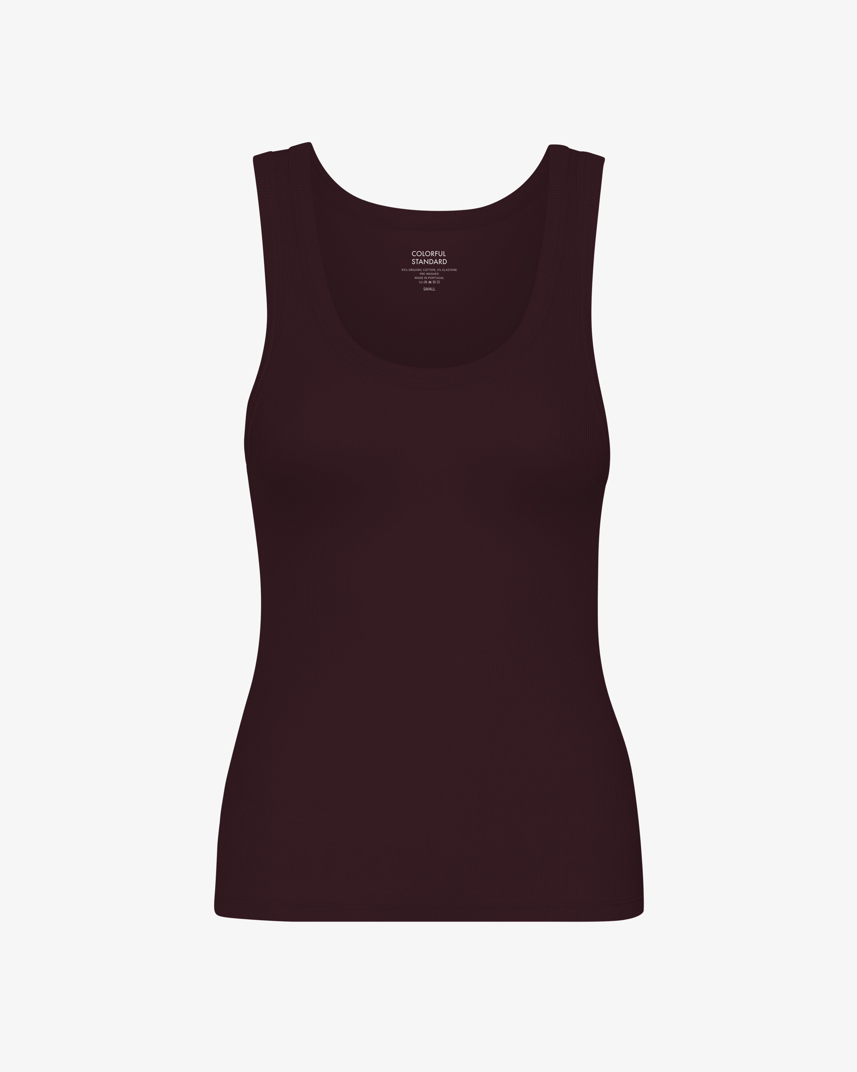 Women Organic Rib Tank Top - Oxblood Red