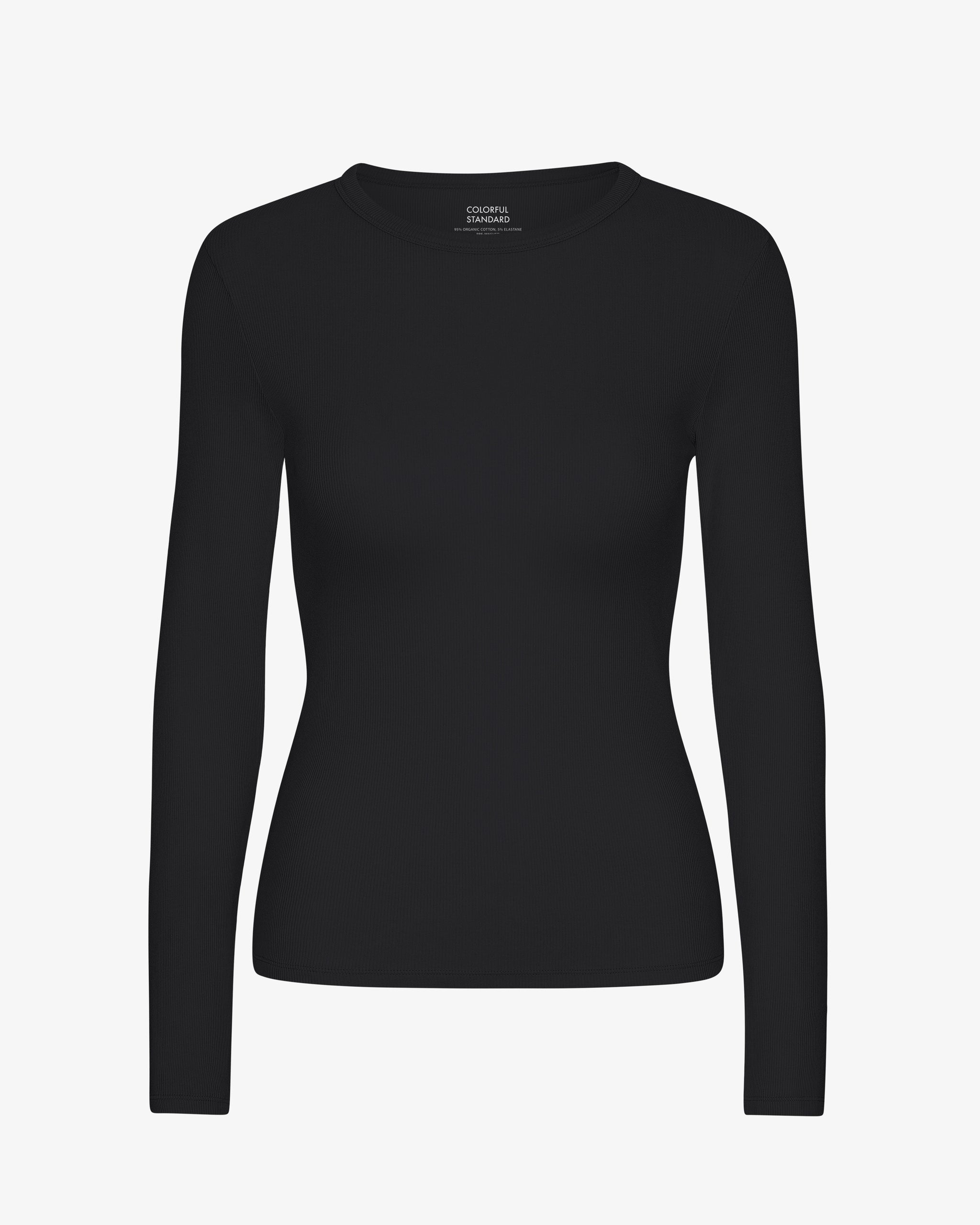 Micro Branding Rib Ls Tee Beh Ck Black