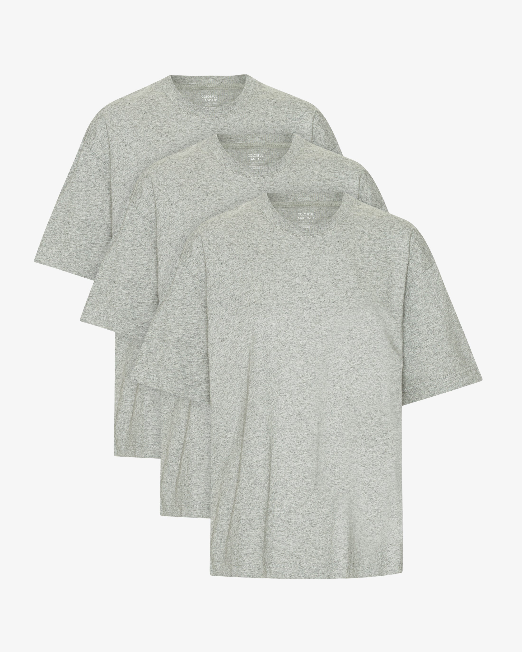 Oversized Organic T-Shirt - Heather Grey (3-Pack)