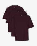 Oversized Organic T-Shirt - Oxblood Red (3-Pack)