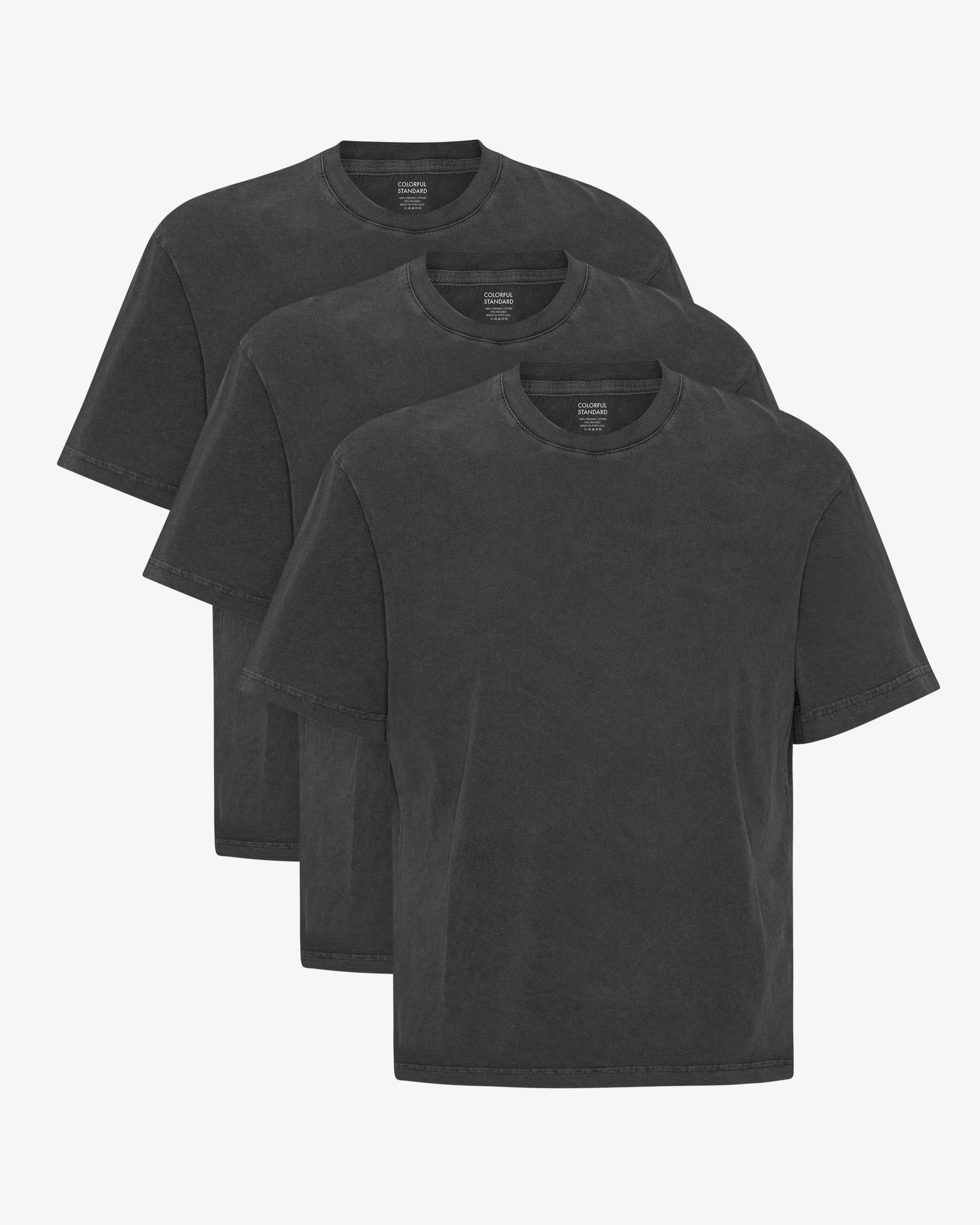 Oversized Organic T-Shirt - Faded Black (3-Pack)