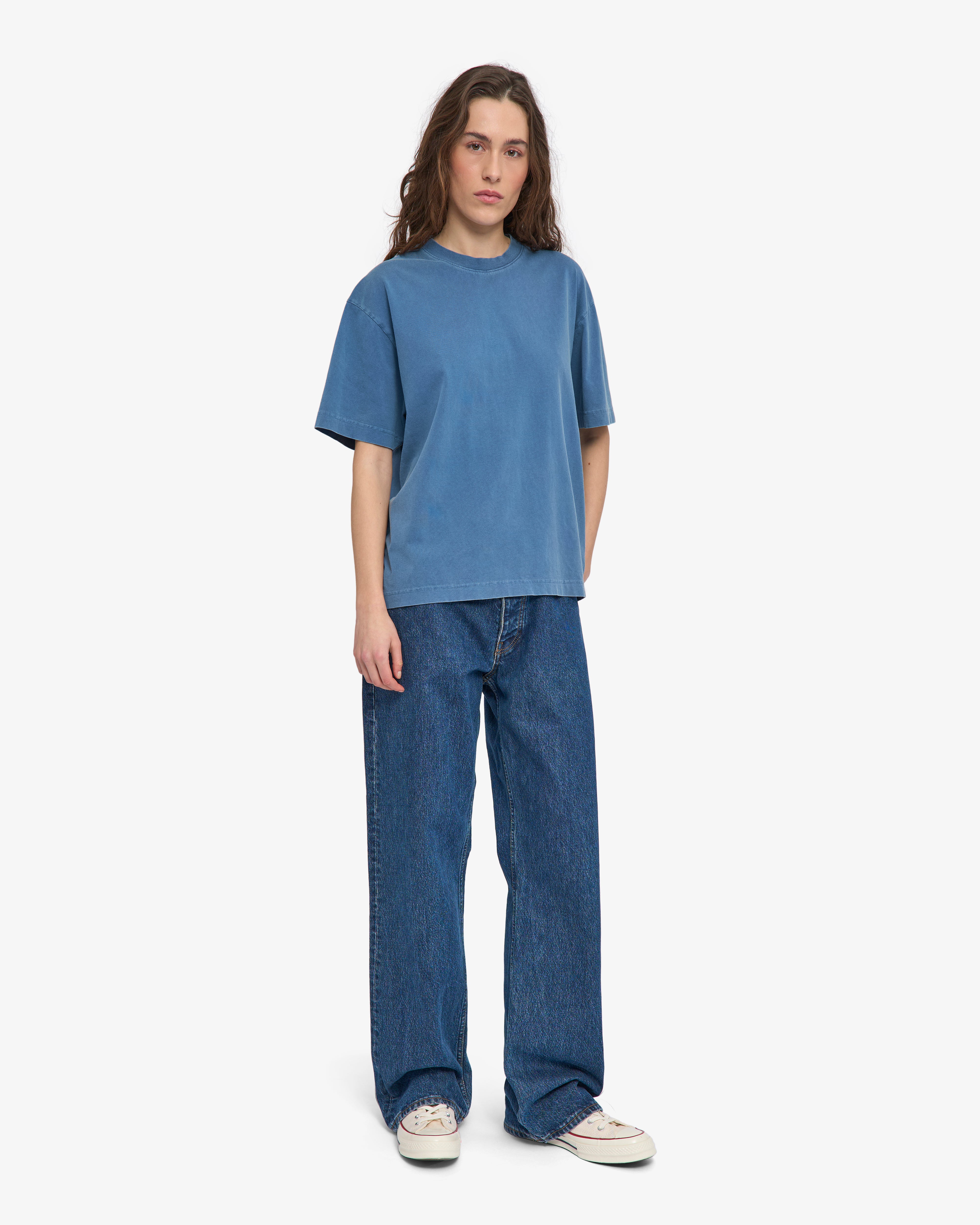Oversized Organic T-Shirt - Faded Indigo