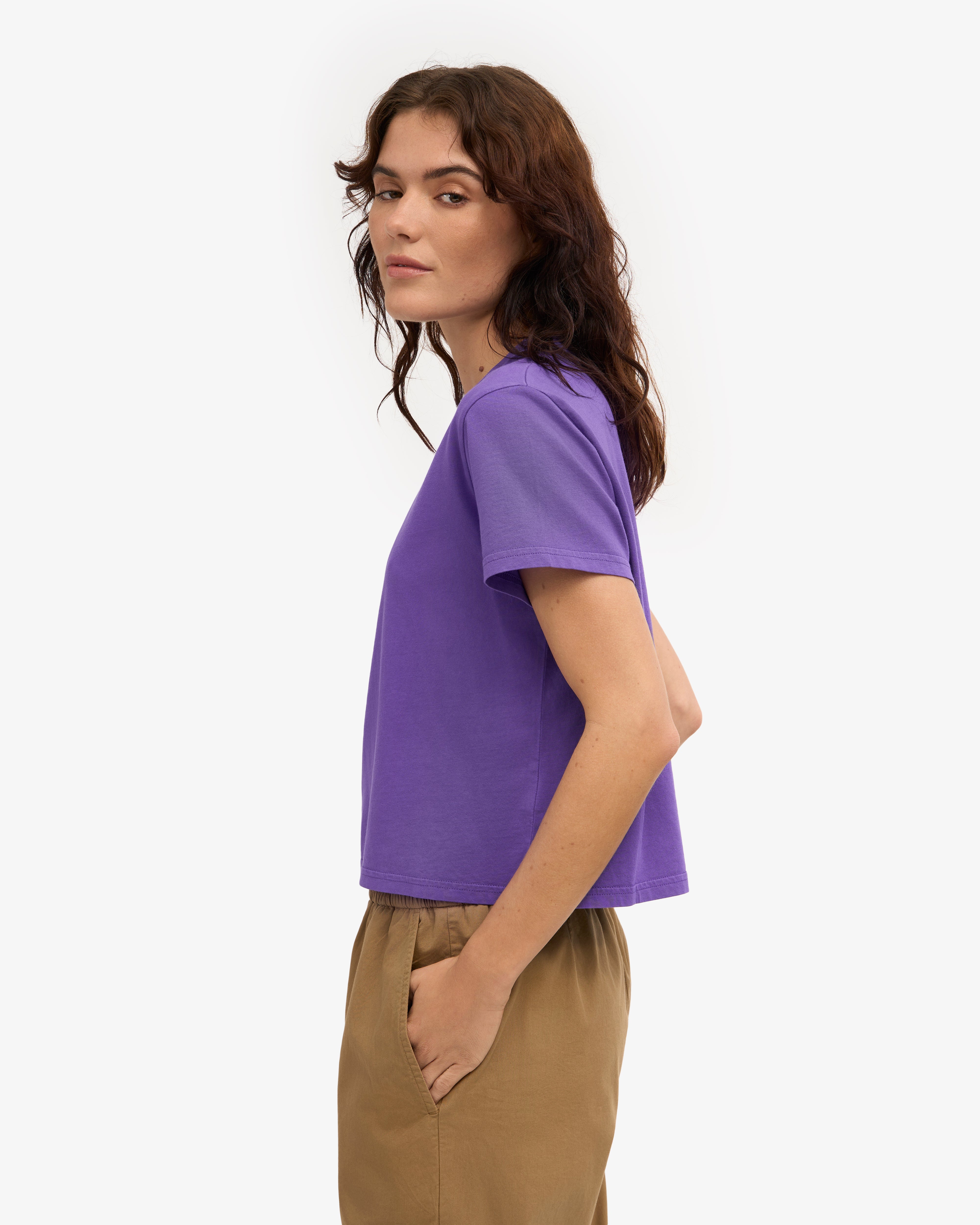 Organic Boxy Crop Tee - Ultra Violet