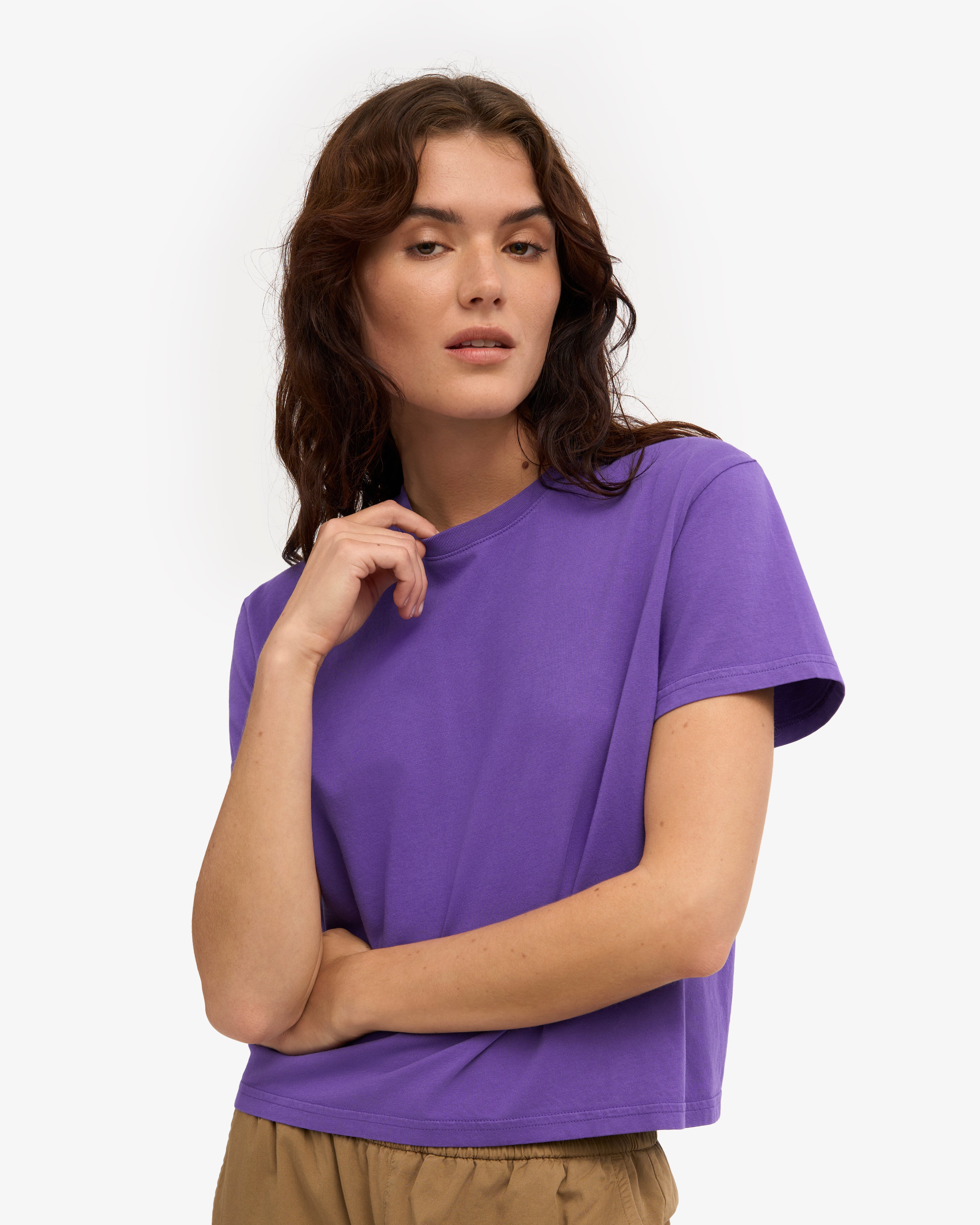 Organic Boxy Crop Tee - Ultra Violet