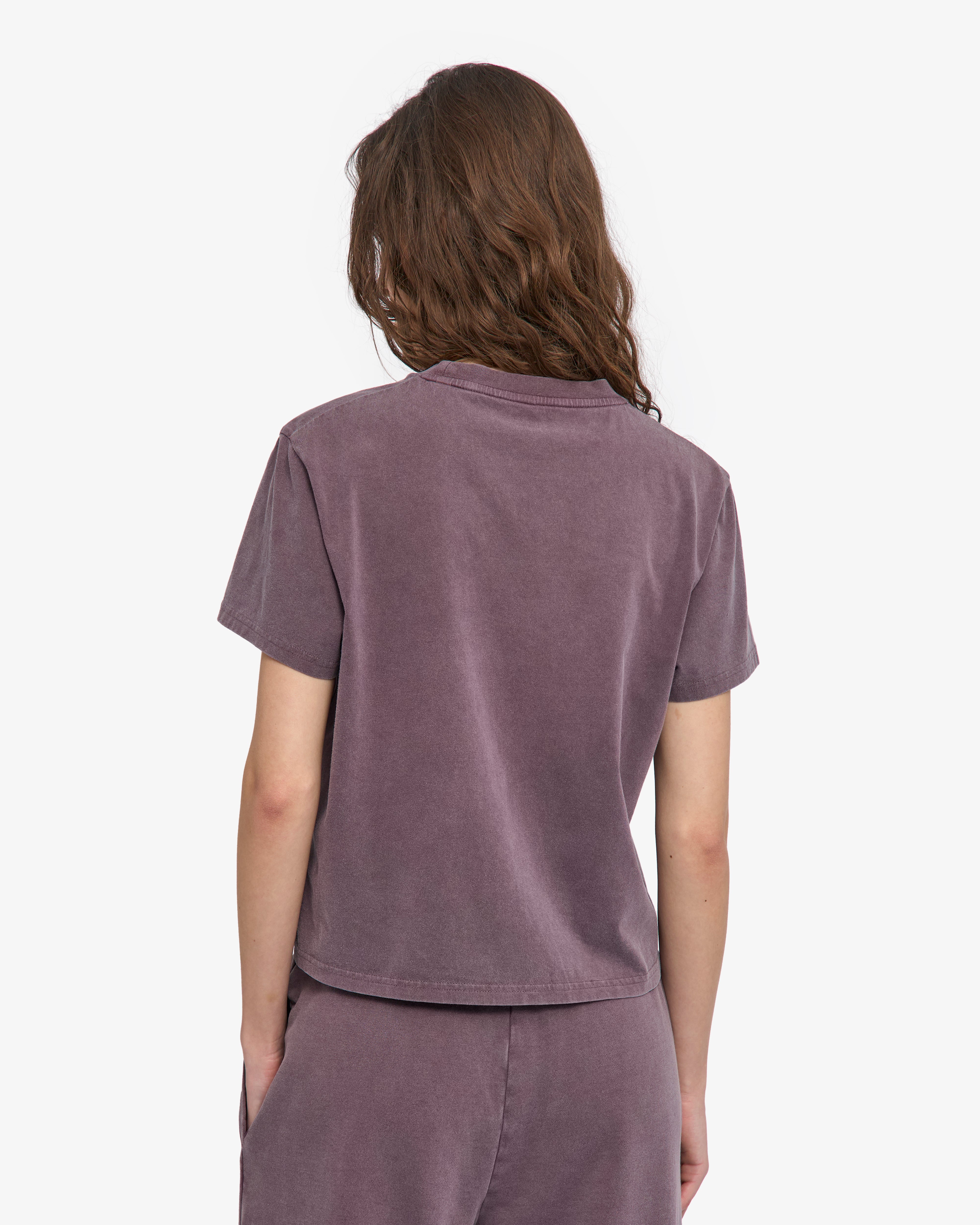 Organic Boxy Crop Tee - Faded Grape
