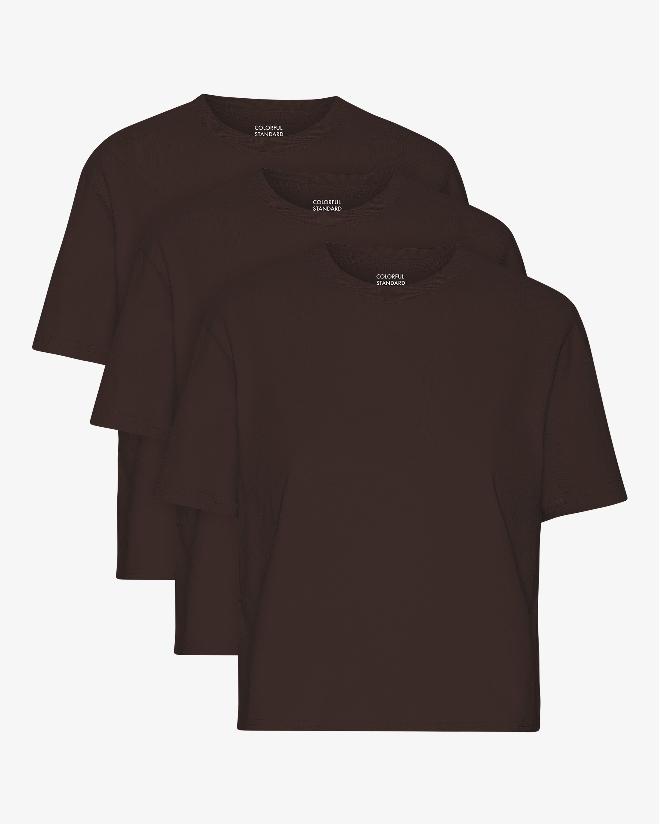 Organic Boxy Crop Tee - Coffee Brown (3-Pack)