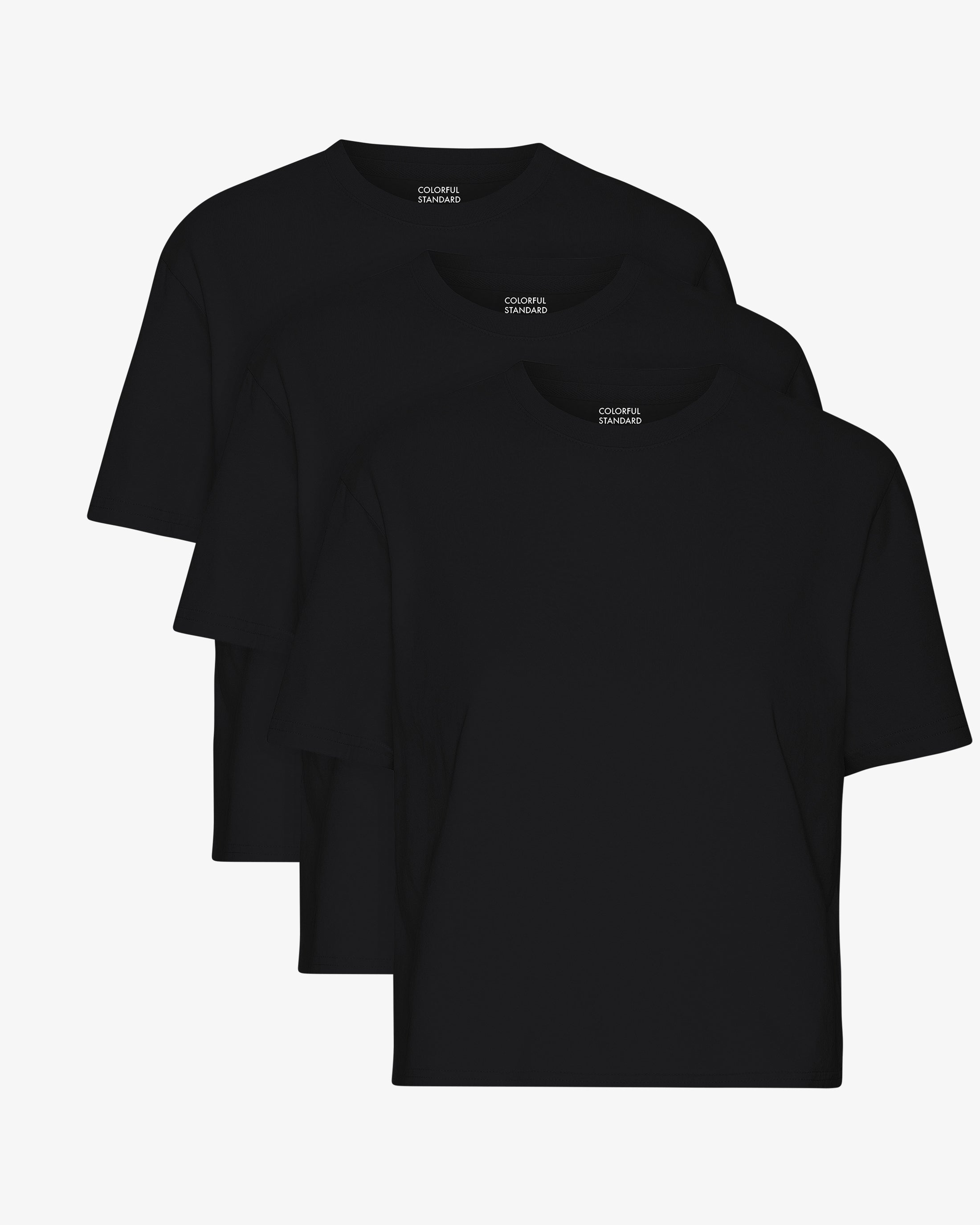 Organic Boxy Crop Tee - Deep Black (3-Pack)
