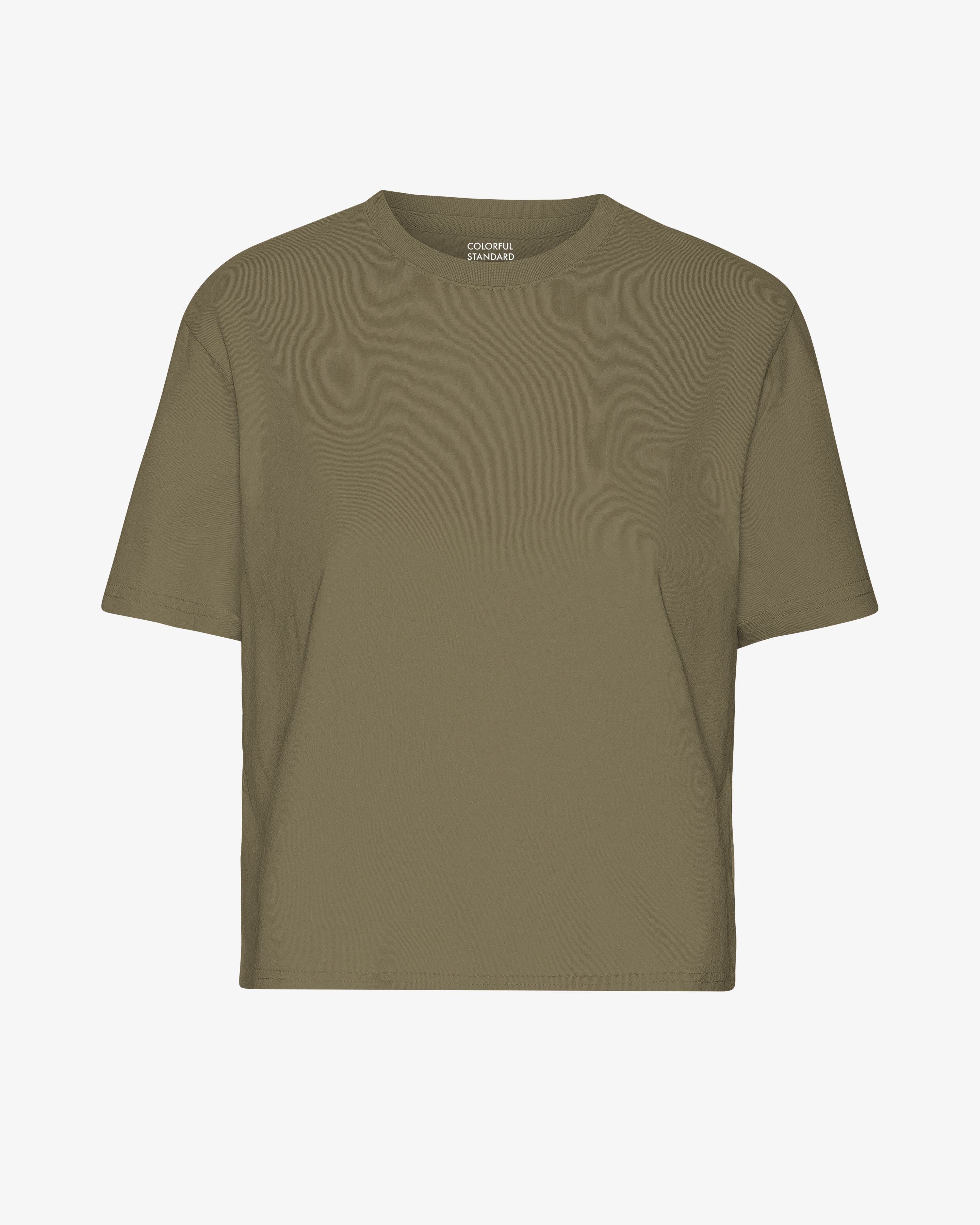 Organic Boxy Crop Tee - Dusty Olive