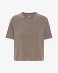 Organic Boxy Crop Tee - Faded Khaki