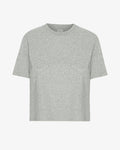 Organic Boxy Crop Tee - Heather Grey