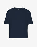 Organic Boxy Crop Tee - Navy Blue