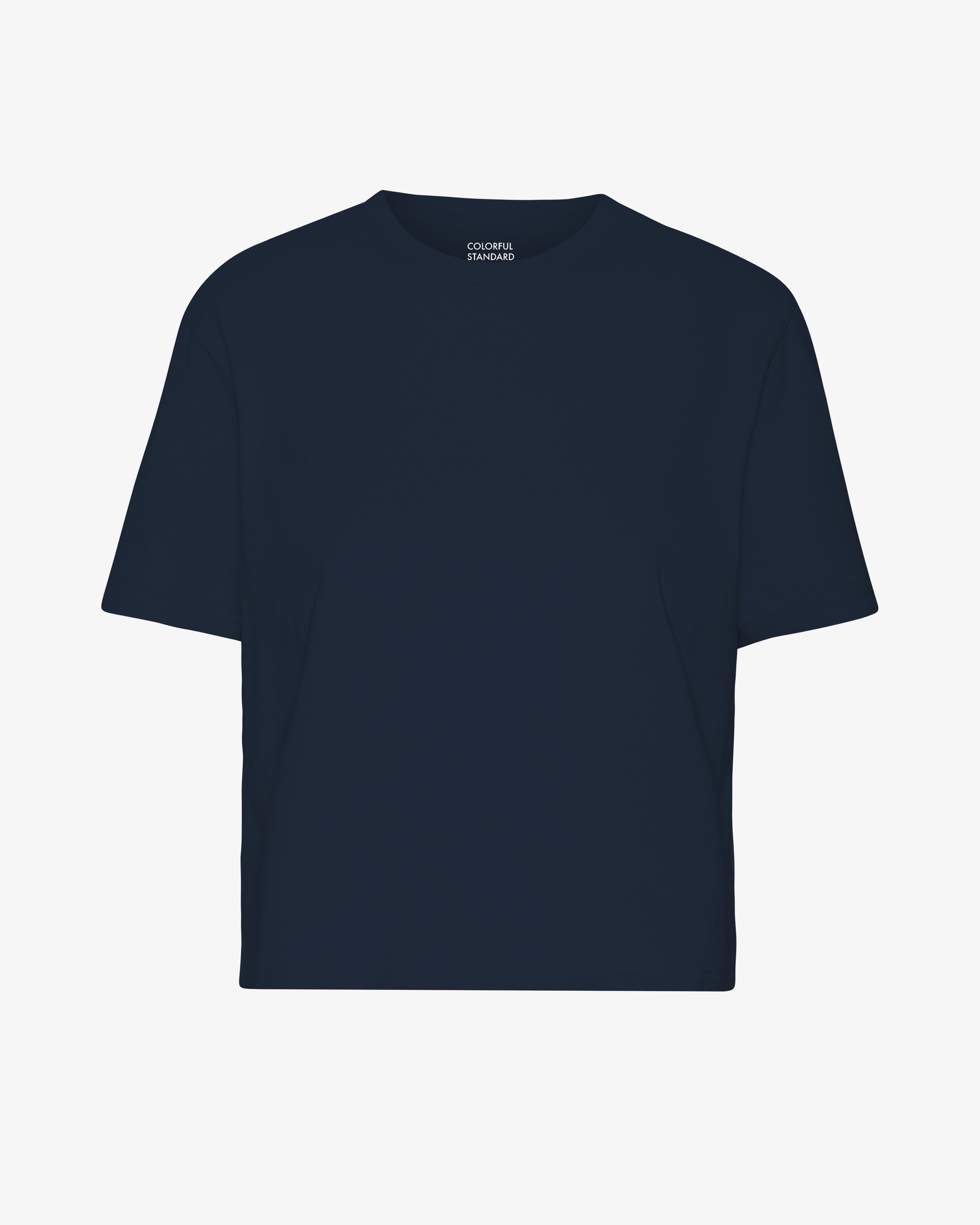 Organic Boxy Crop Tee - Navy Blue