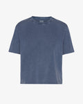 Organic Boxy Crop Tee - Neptune Blue