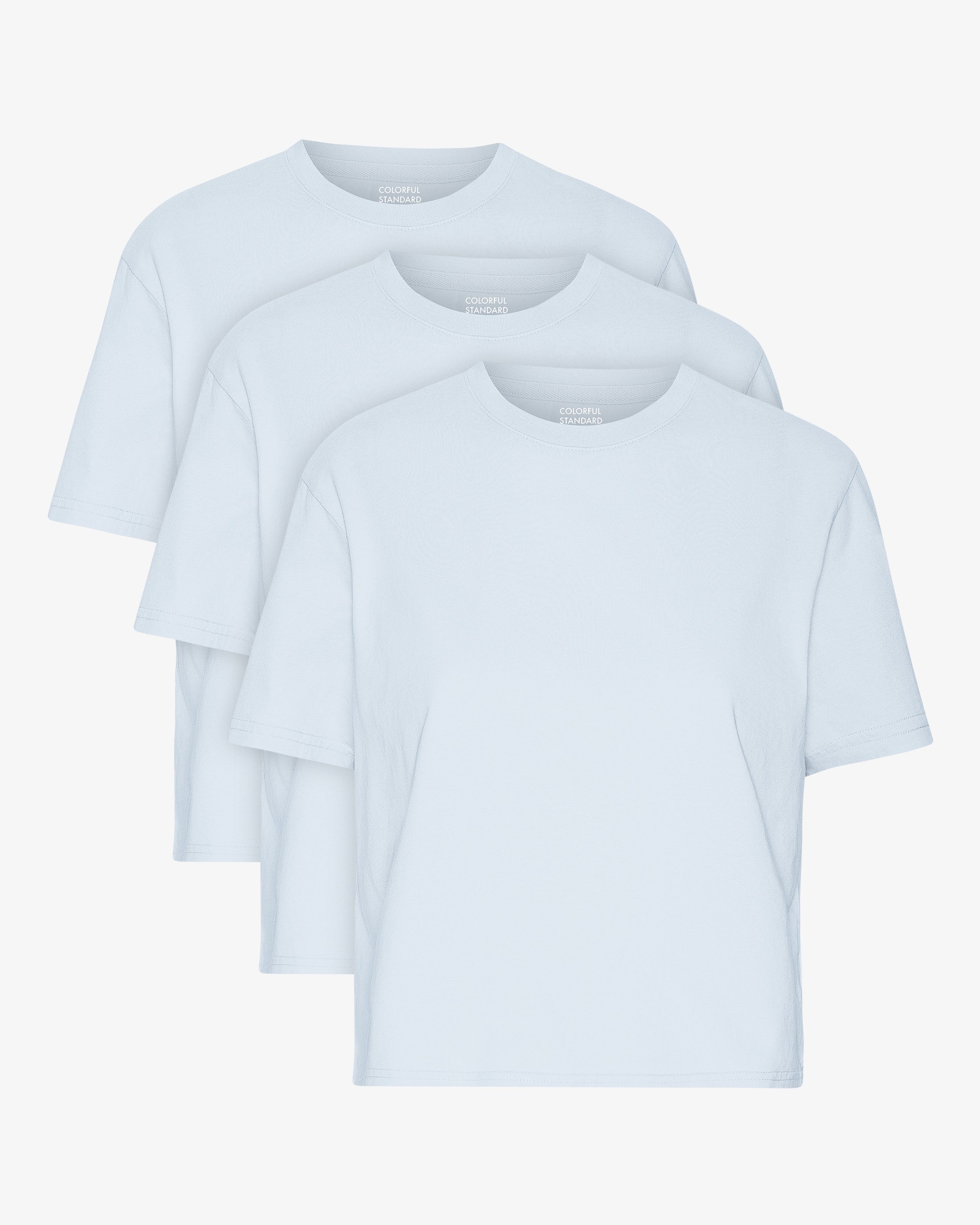 Organic Boxy Crop Tee - Polar Blue (3-Pack)