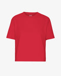 Organic Boxy Crop Tee - Scarlet Red